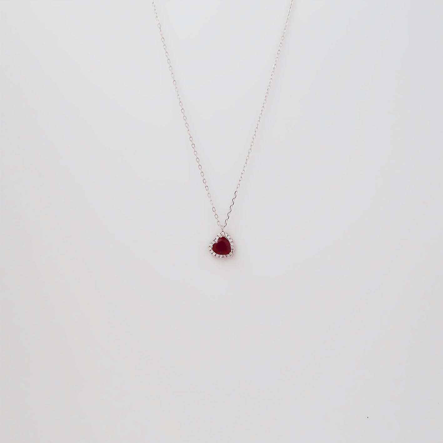 Amor Eterno - Gargantilla Plata / Oro 24k / Corazón Eterno / Rojo