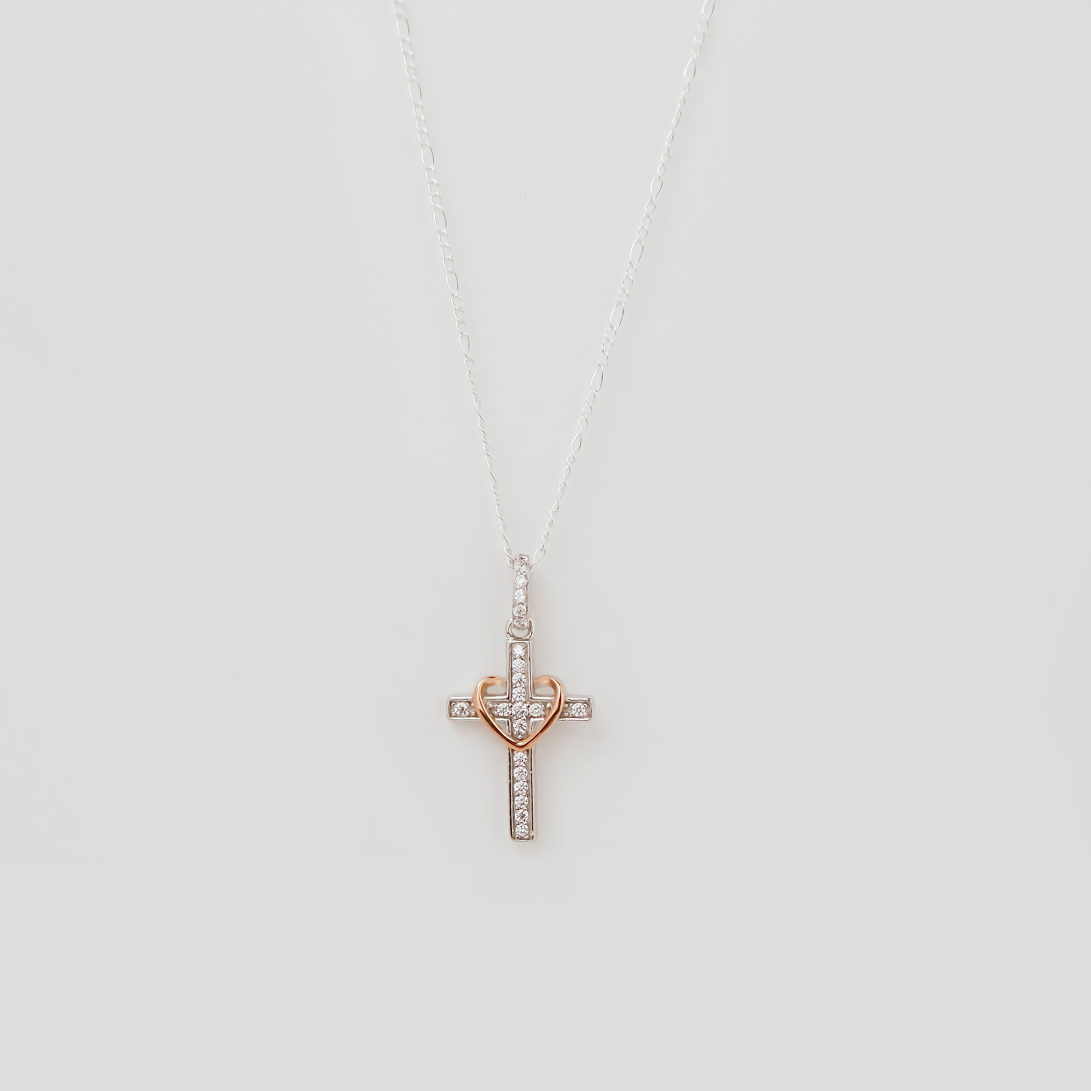 Amor Eterno - Plata Oro 24k - Cruz Amor De Dios + Cadena