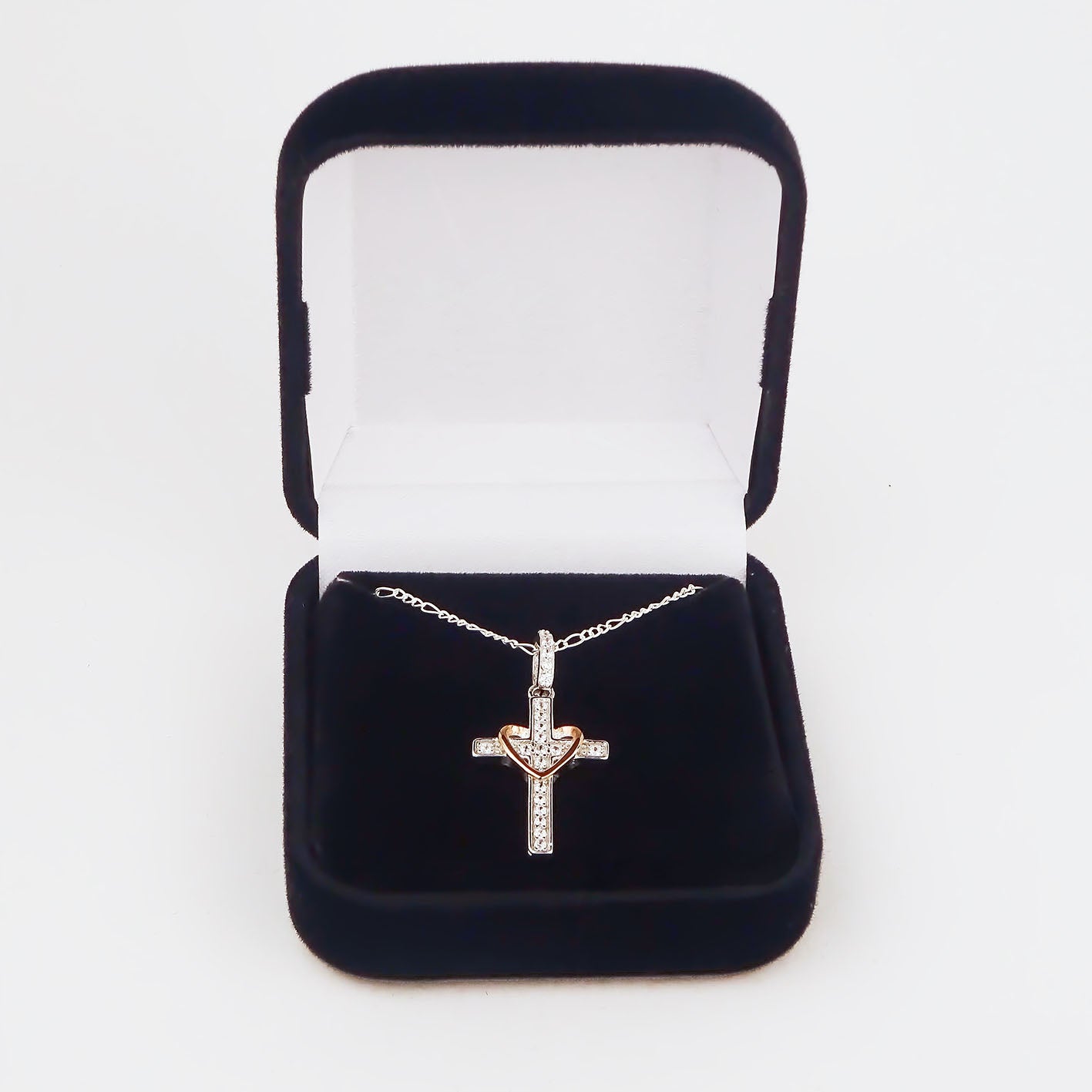 Amor Eterno - Plata Oro 24k - Cruz Amor De Dios + Cadena