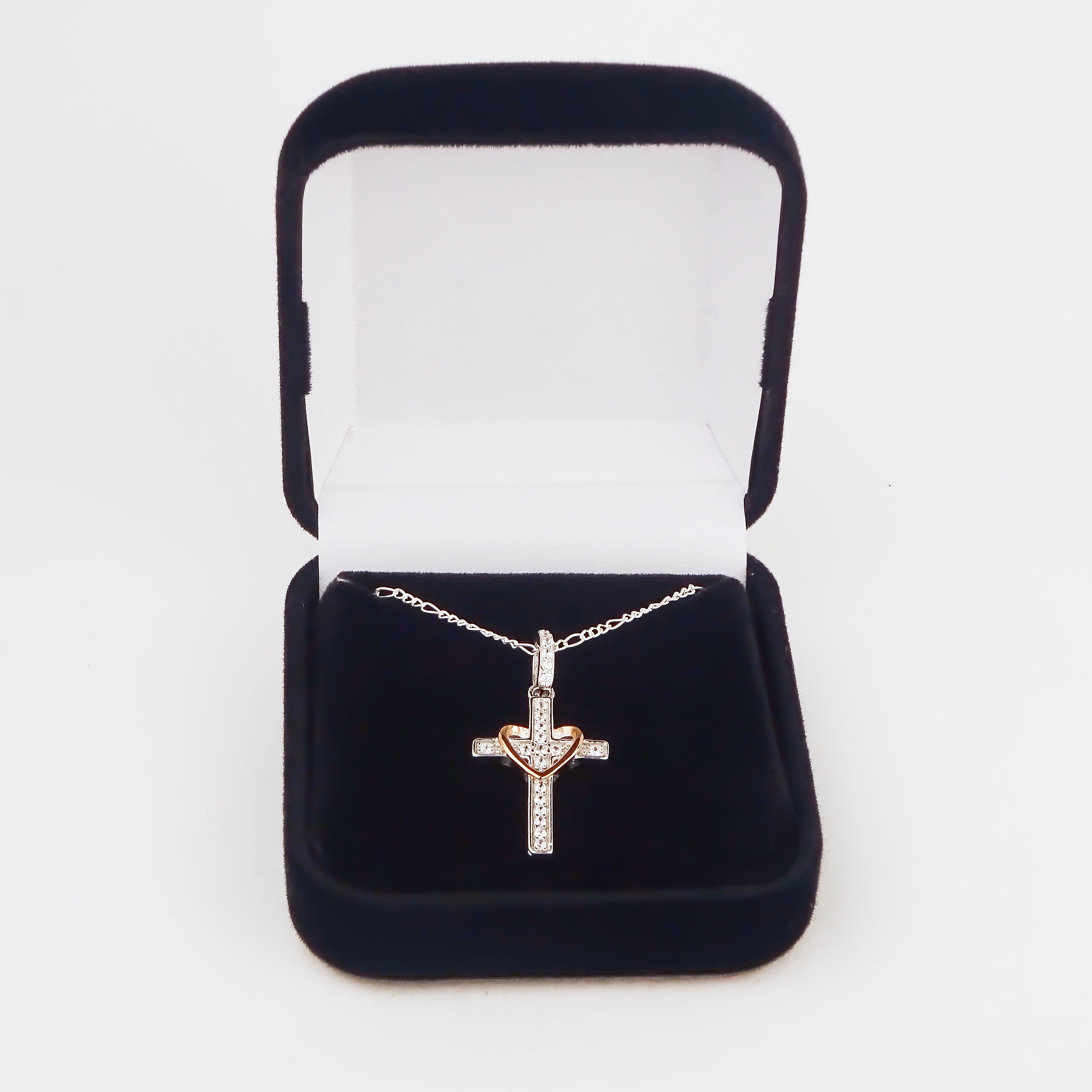 Amor Eterno - Plata Oro 24k - Cruz Amor De Dios + Cadena