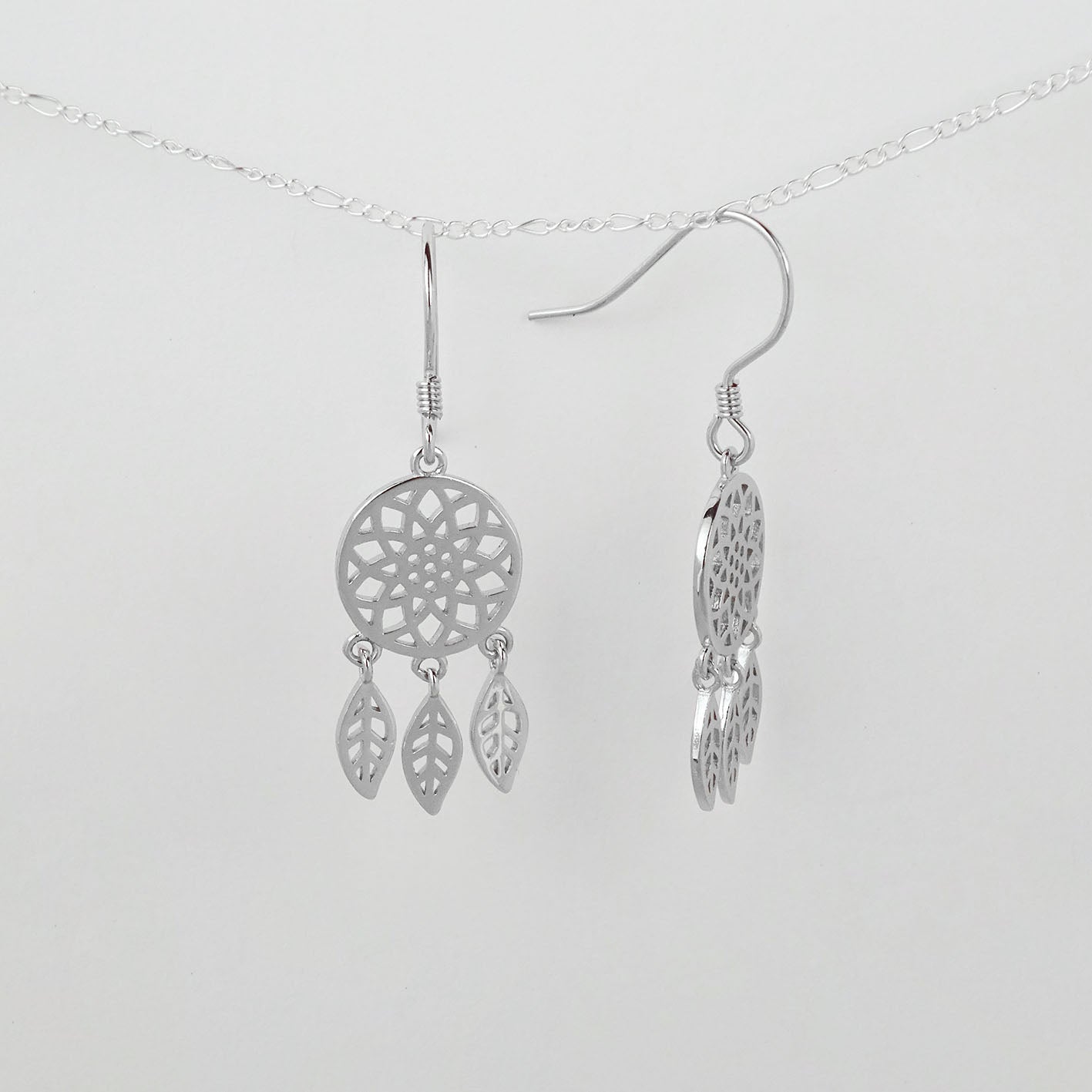 Amor Eterno- Dije Atrapasueños + Juego Aretes Plata Oro 24k
