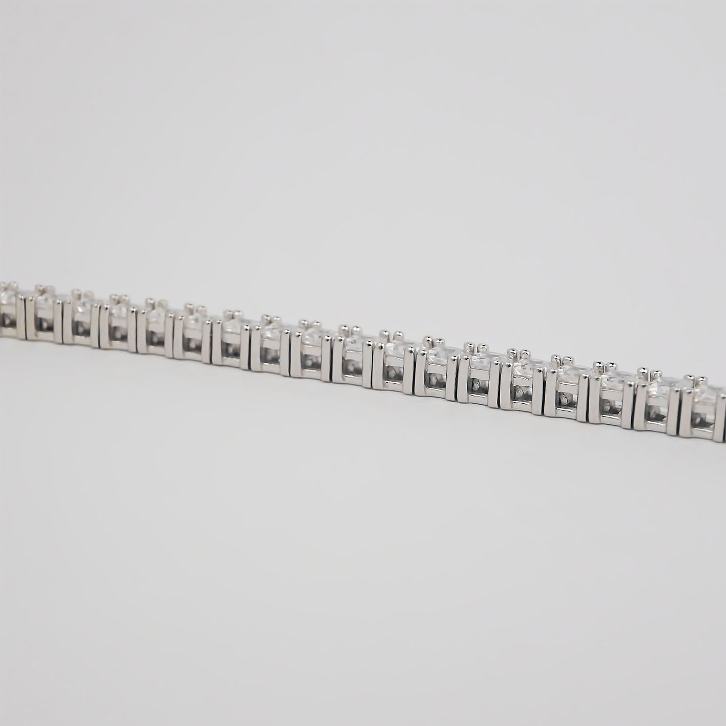Amor Eterno- Pulsera Tennis Corte Princess Plata Con Oro 24k