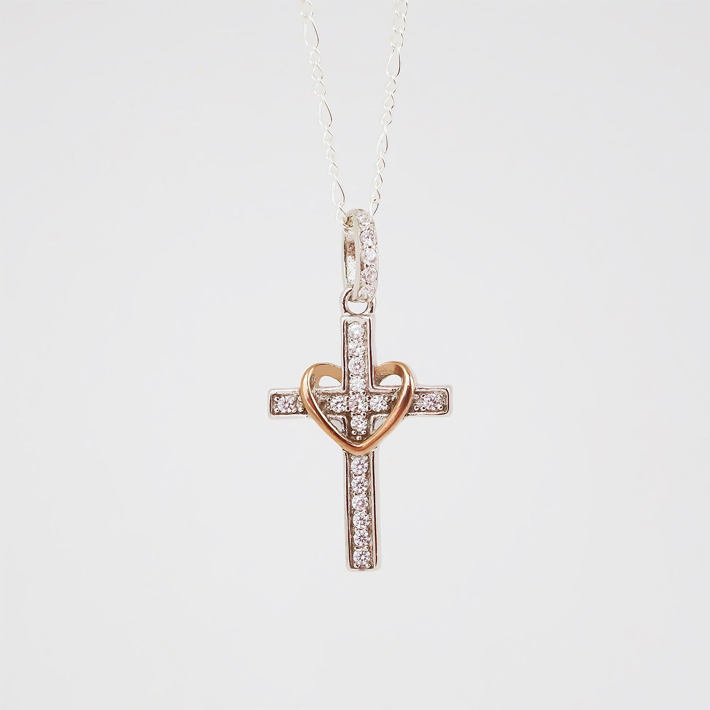 Amor Eterno - Plata Oro 24k - Cruz Amor De Dios + Cadena