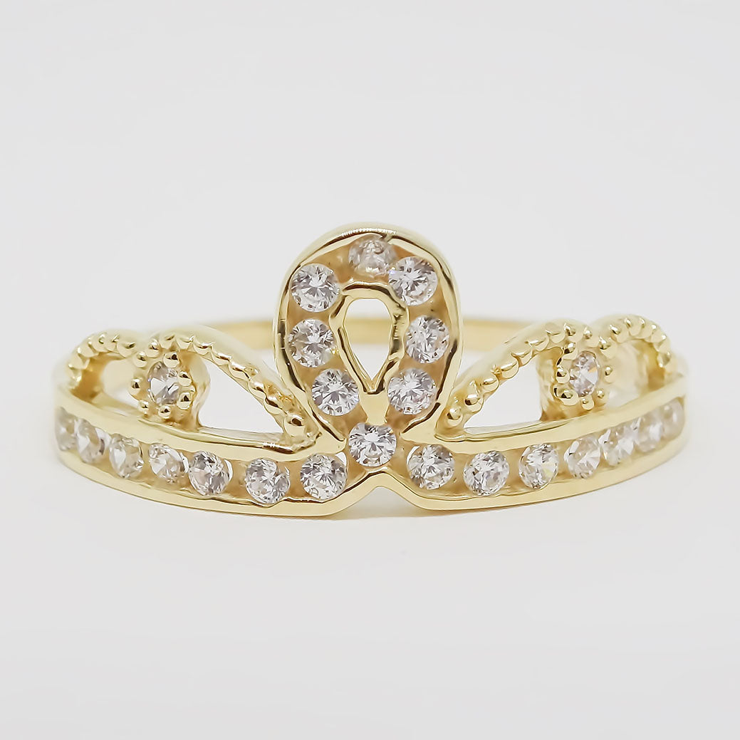 Amor Eterno - Anillo Corona Anne / Oro Sólido 14k