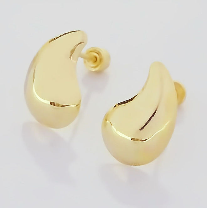 Amor Eterno - Broqueles Gota Chico / Aretes Oro Sólido 10k