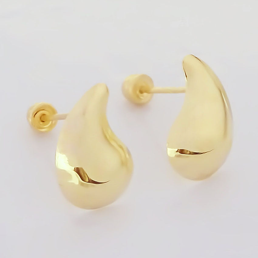 Amor Eterno - Broqueles Gota Chico / Aretes Oro Sólido 10k