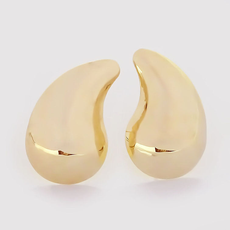 Amor Eterno - Broqueles Gota Grande / Aretes Oro Sólido 10k