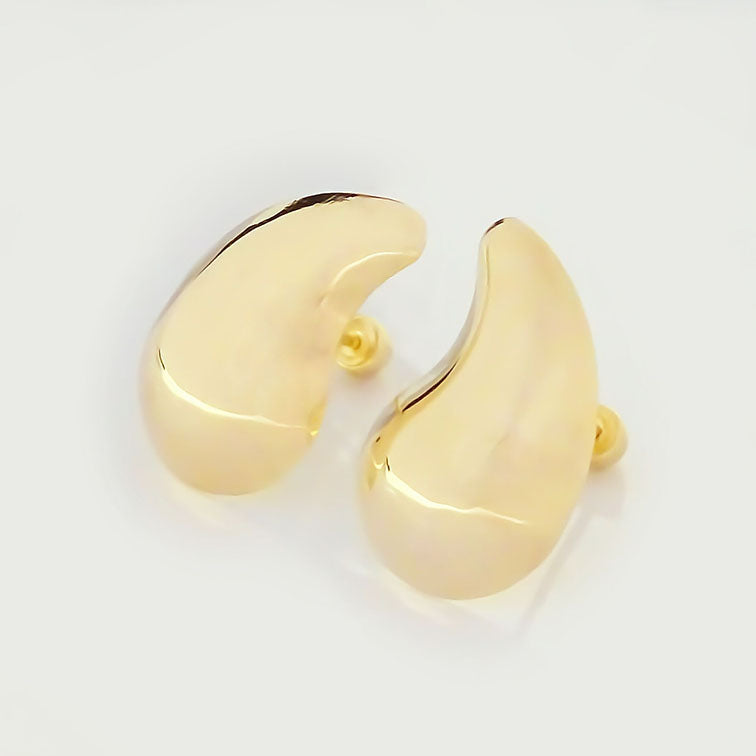 Amor Eterno - Broqueles Gota Grande / Aretes Oro Sólido 10k
