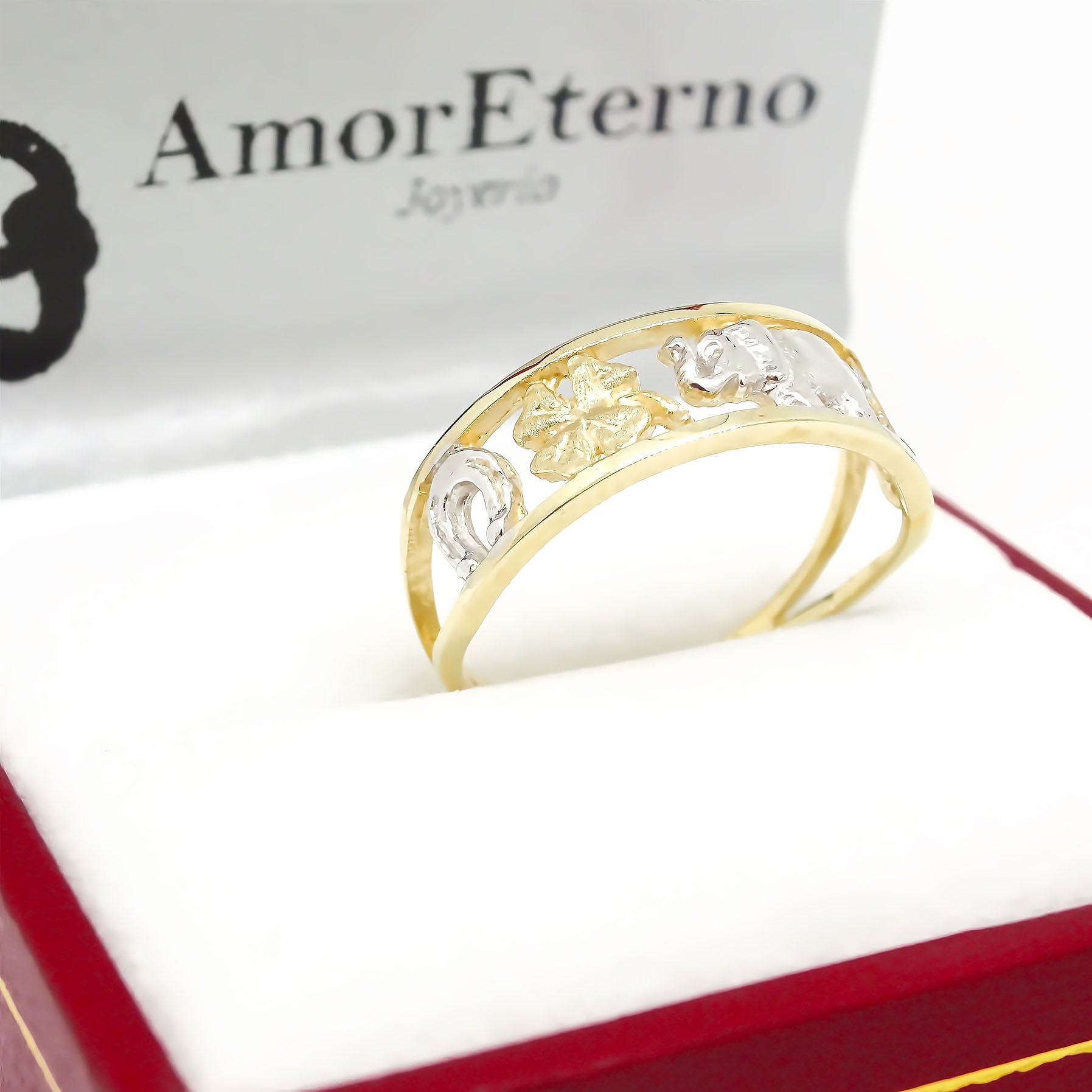 Anillo Buena Suerte Angosto 14K