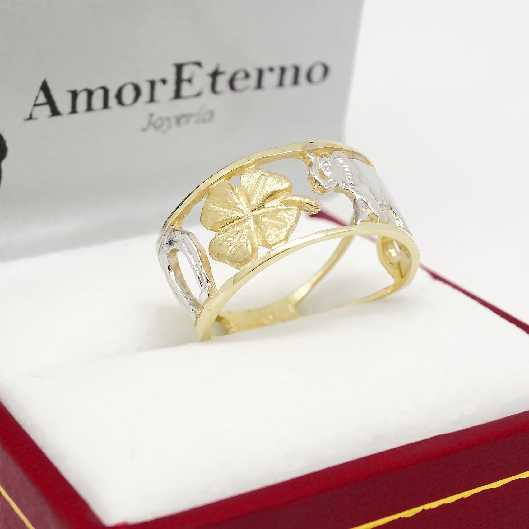 Amor Eterno - Anillo Argolla / Buena Suerte 6mm / Oro 10k