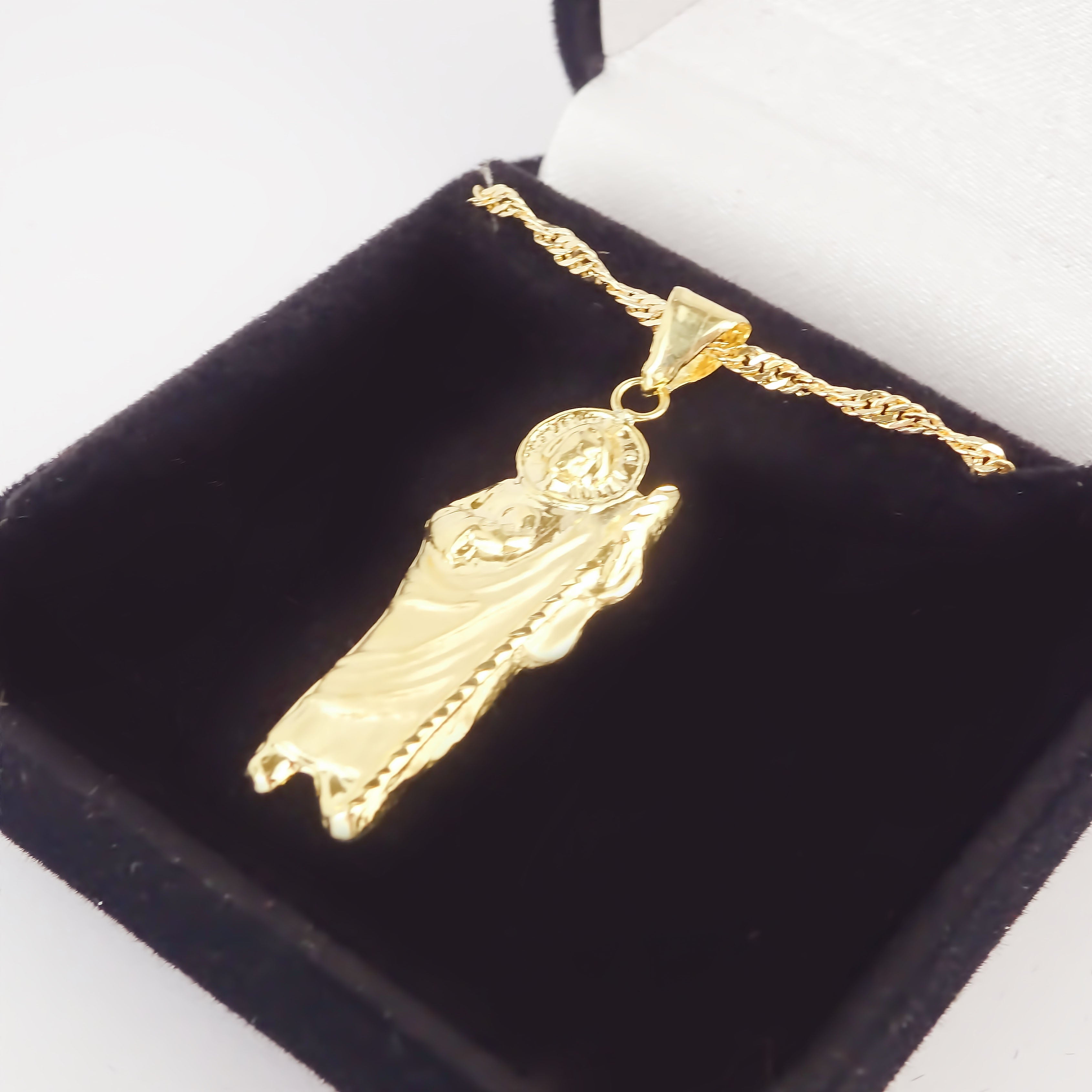 Amor Eterno - Dije San Judas Figura / Oro Sólido 10k