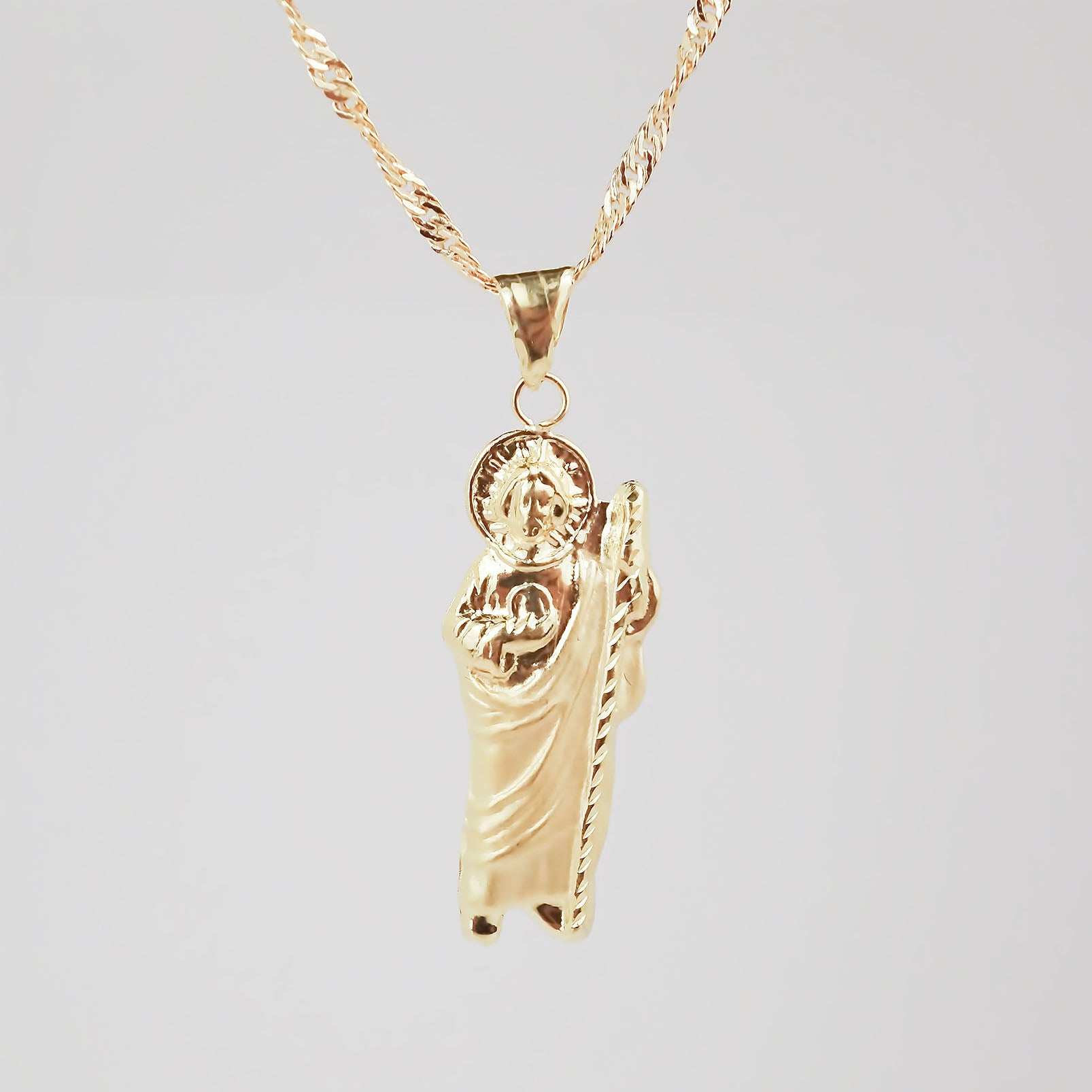 Amor Eterno - Dije San Judas Figura / Oro Sólido 10k