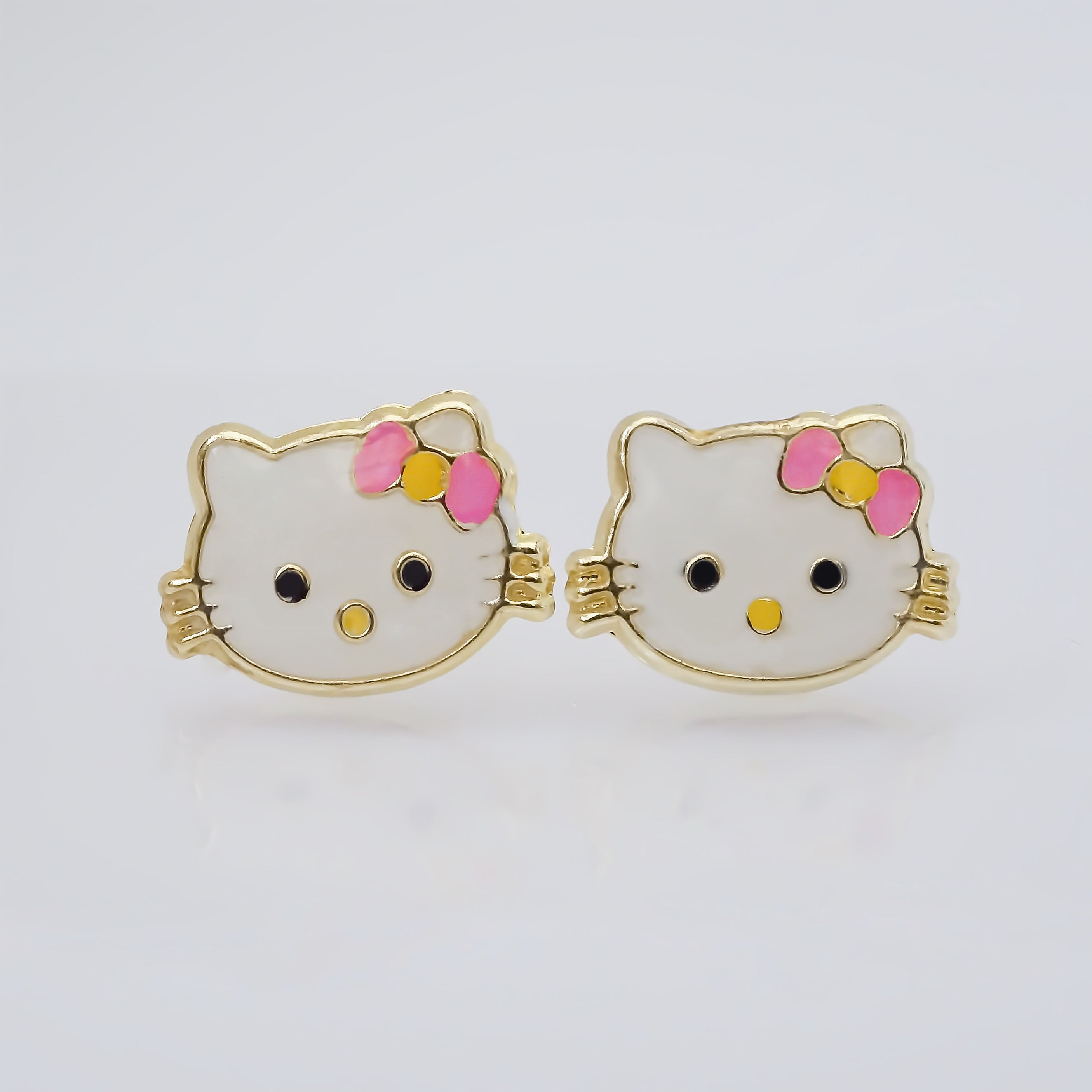 Amor Eterno - Broqueles Aretes / Kitty Carita / Oro 10k