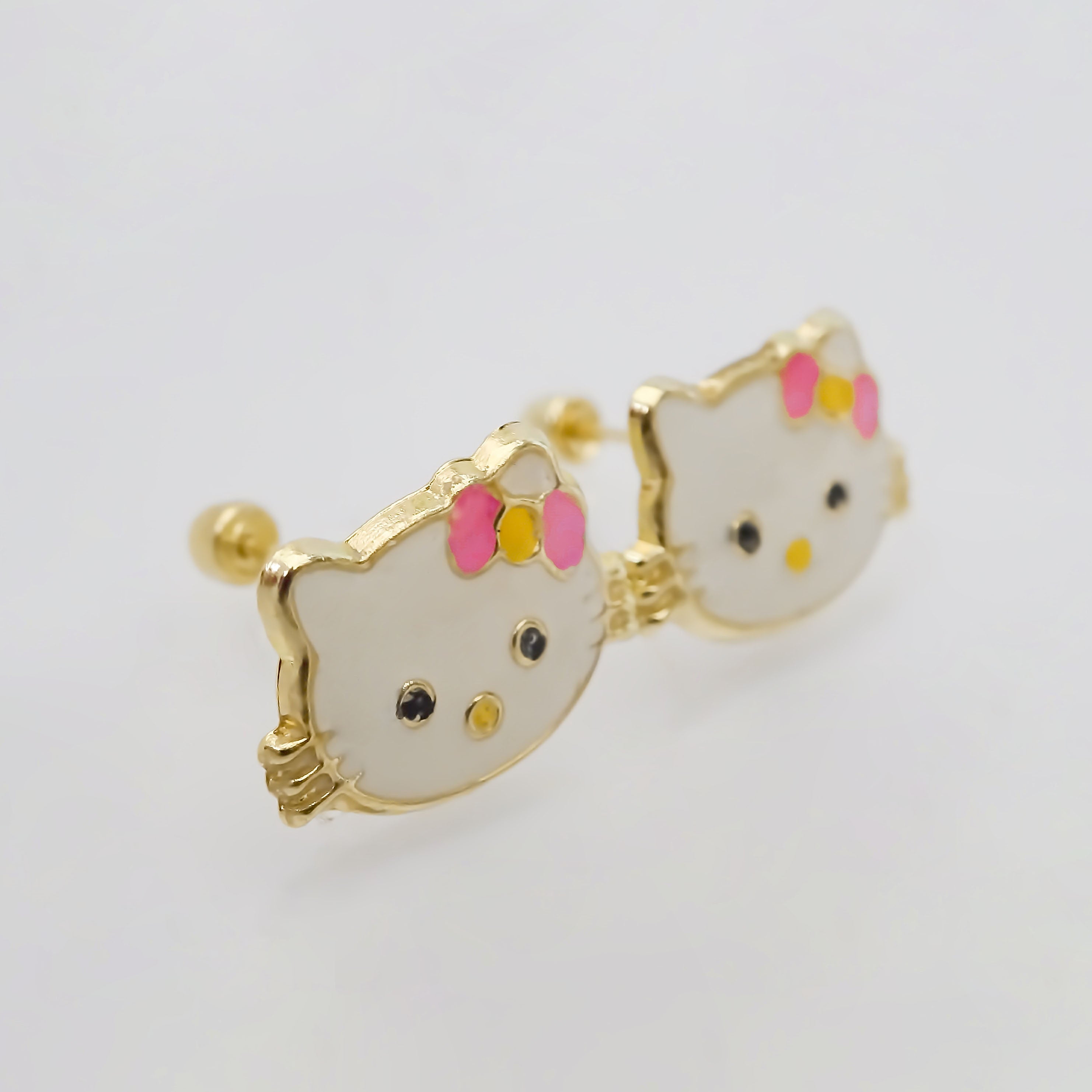 Amor Eterno - Broqueles Aretes / Kitty Carita / Oro 10k