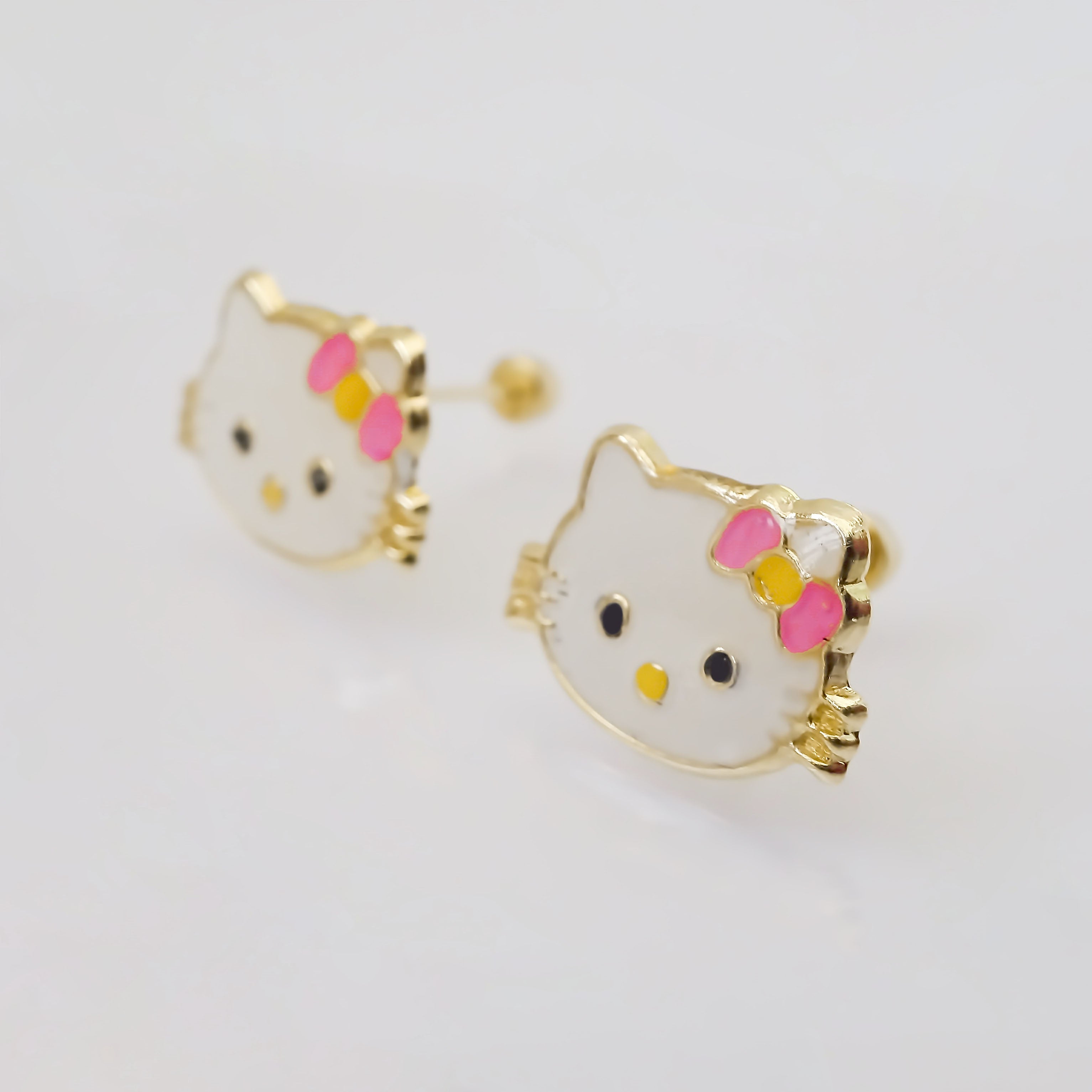 Amor Eterno - Broqueles Aretes / Kitty Carita / Oro 10k