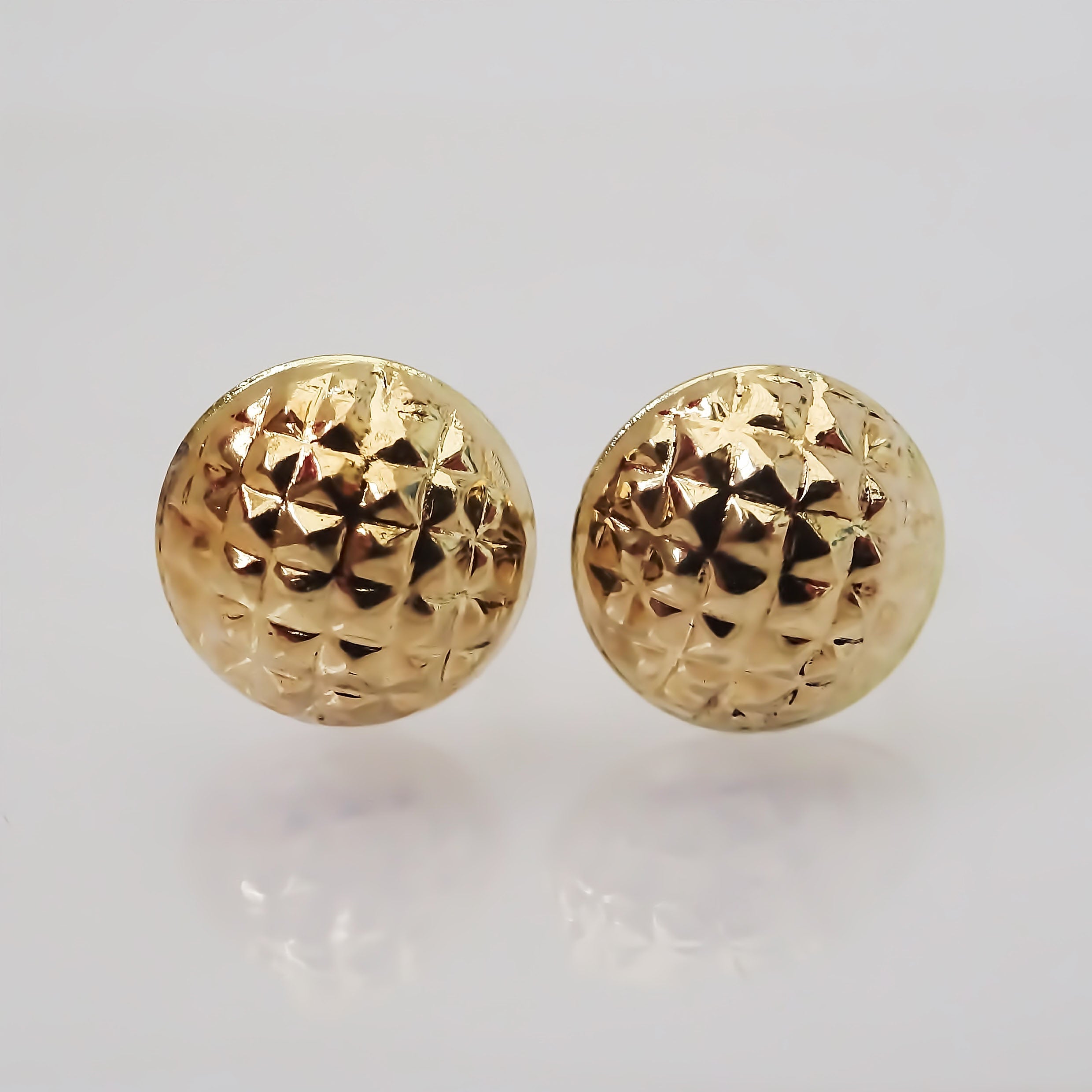 Amor Eterno - Broqueles Media Esfera / Aretes Oro 10k