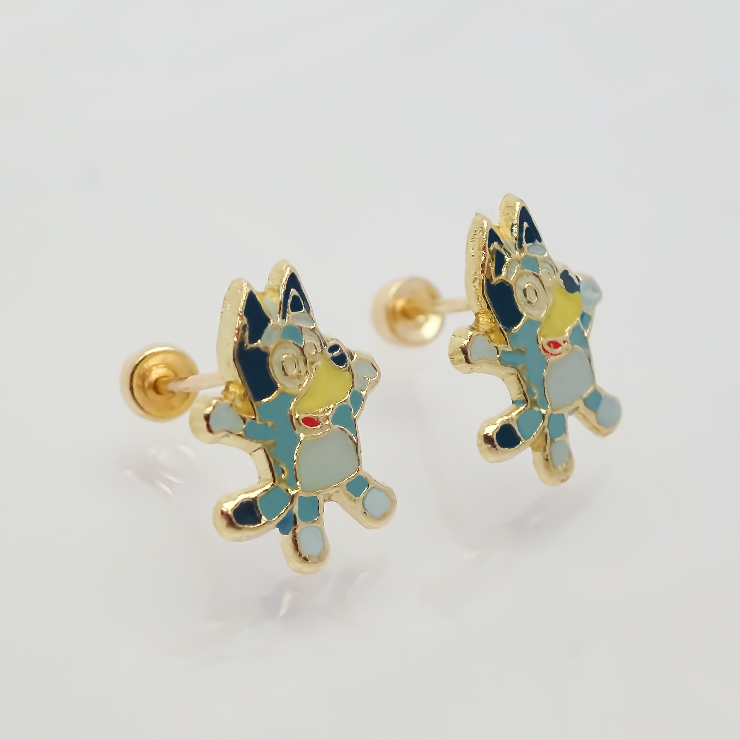 Amor Eterno - Broqueles Bluey / Aretes Oro 10k