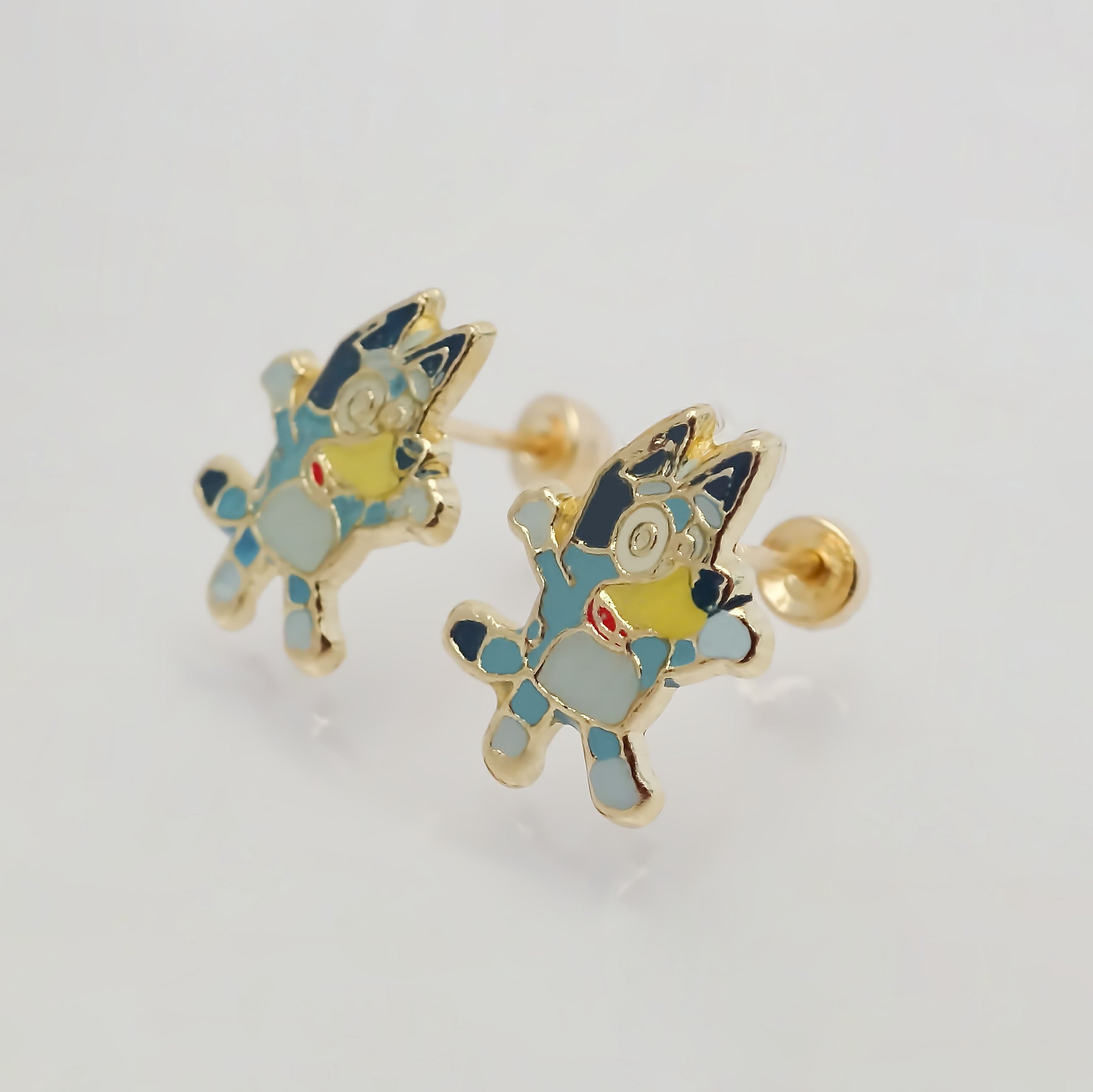 Amor Eterno - Broqueles Bluey / Aretes Oro 10k
