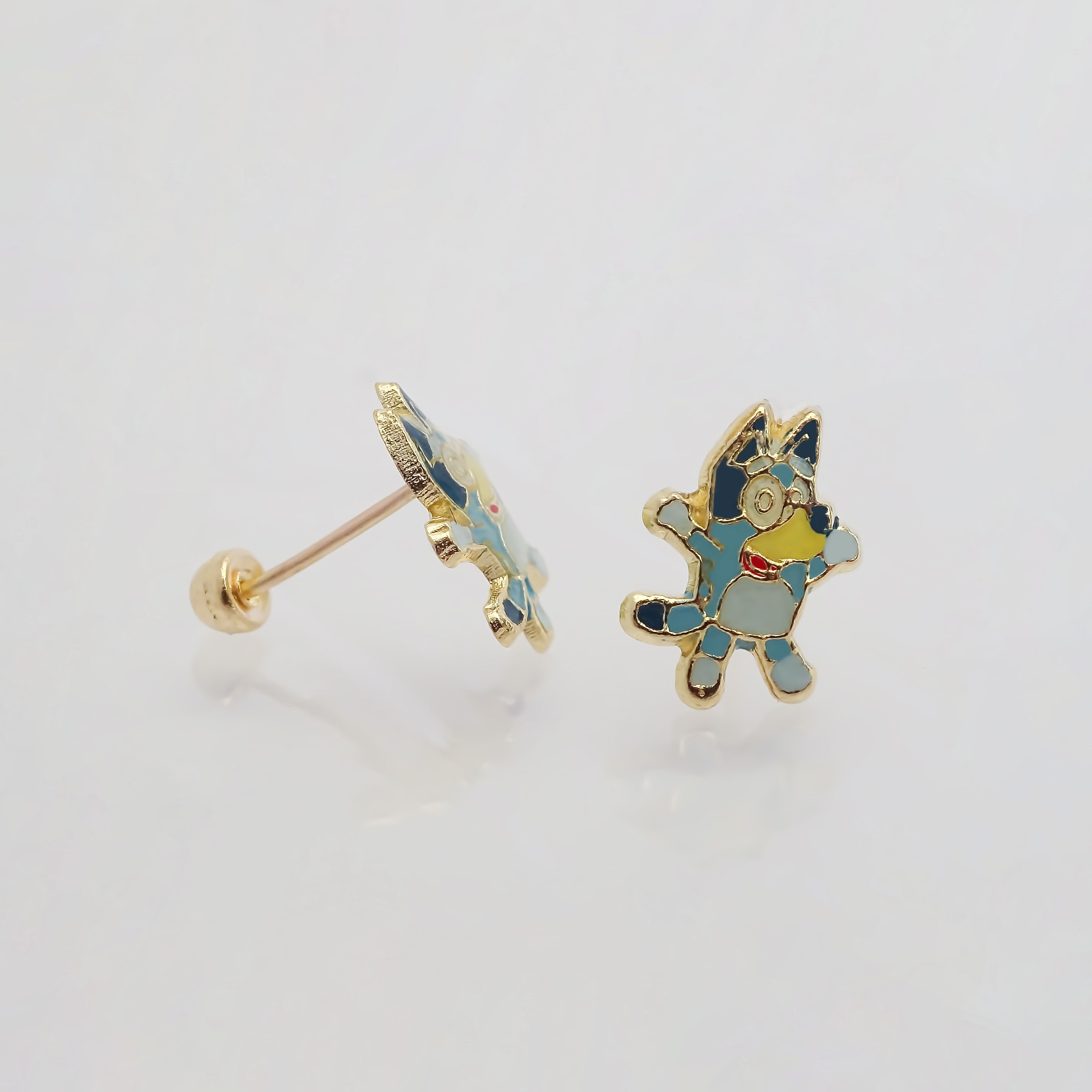 Amor Eterno - Broqueles Bluey / Aretes Oro 10k