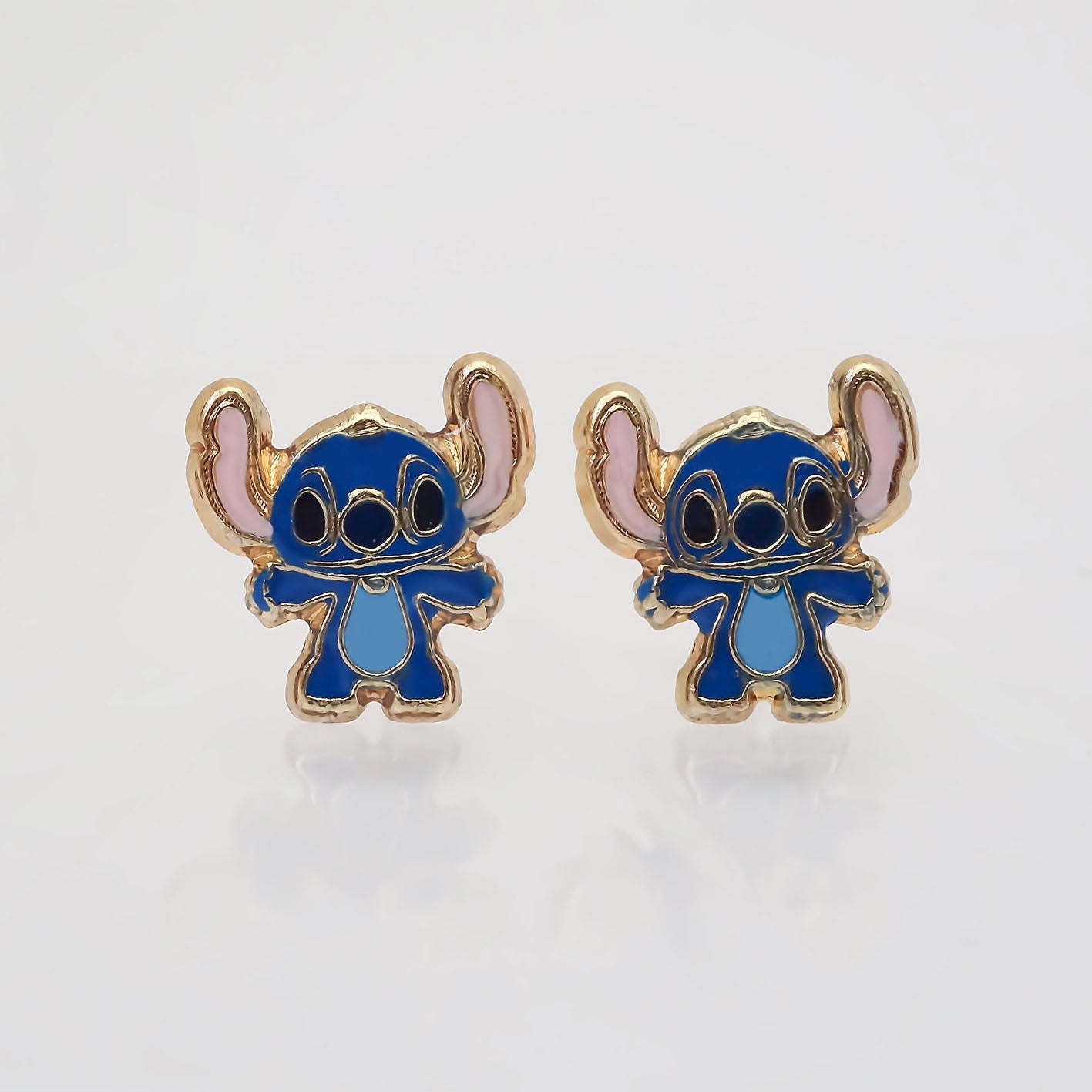 Amor Eterno - Broqueles Stich / Aretes Oro 10k
