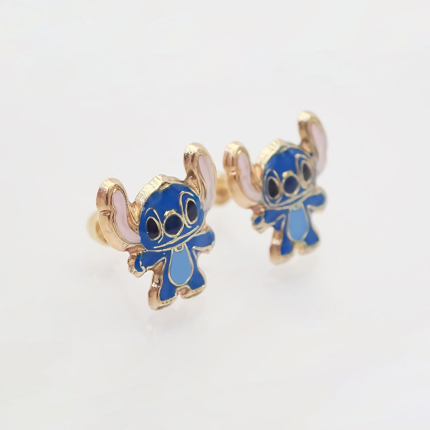 Amor Eterno - Broqueles Stich / Aretes Oro 10k
