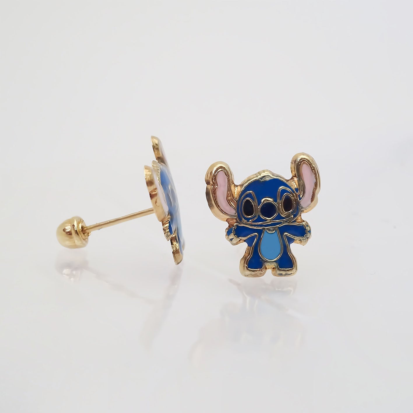 Amor Eterno - Broqueles Stich / Aretes Oro 10k