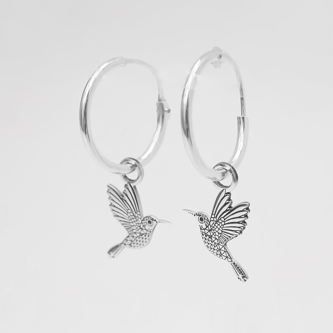 Amor Eterno - Colibrí Con Arracada / Plata Con Oro