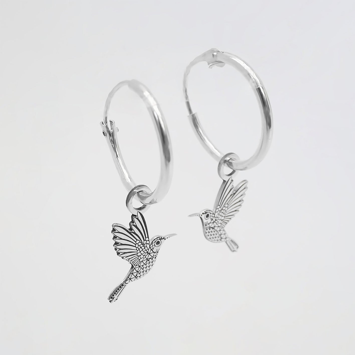 Amor Eterno - Colibrí Con Arracada / Plata Con Oro