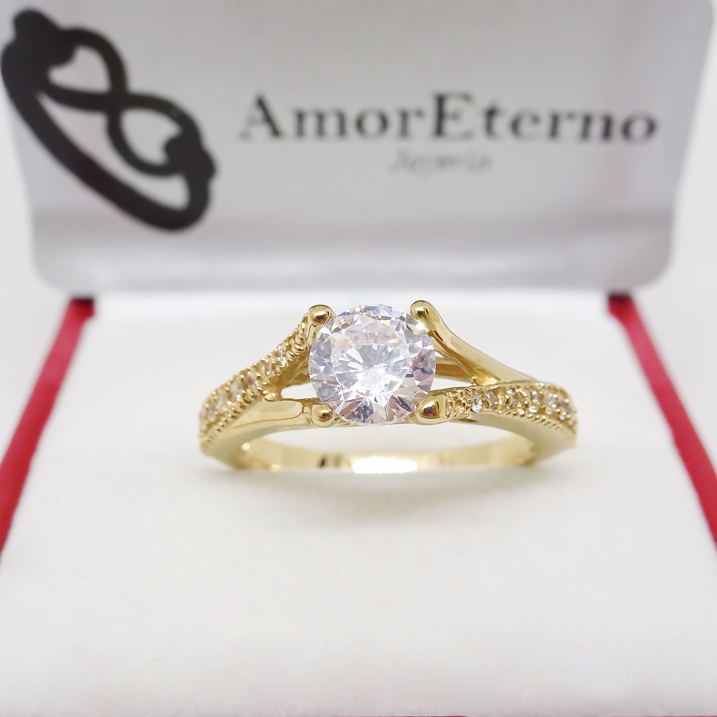 Amor Eterno - Anillo Victoria / Oro 14k Sólido / Amarillo
