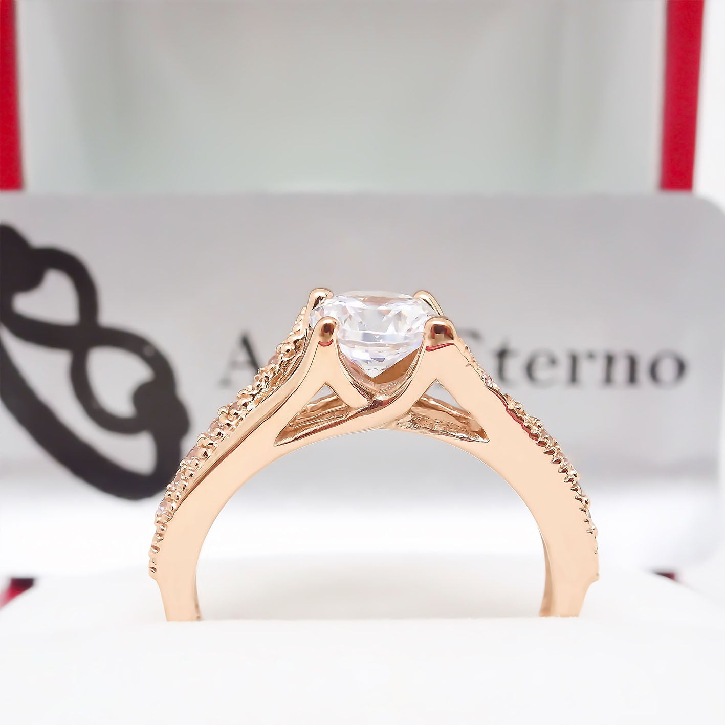Amor Eterno - Anillo Victoria / Oro 14k Sólido / Rosa