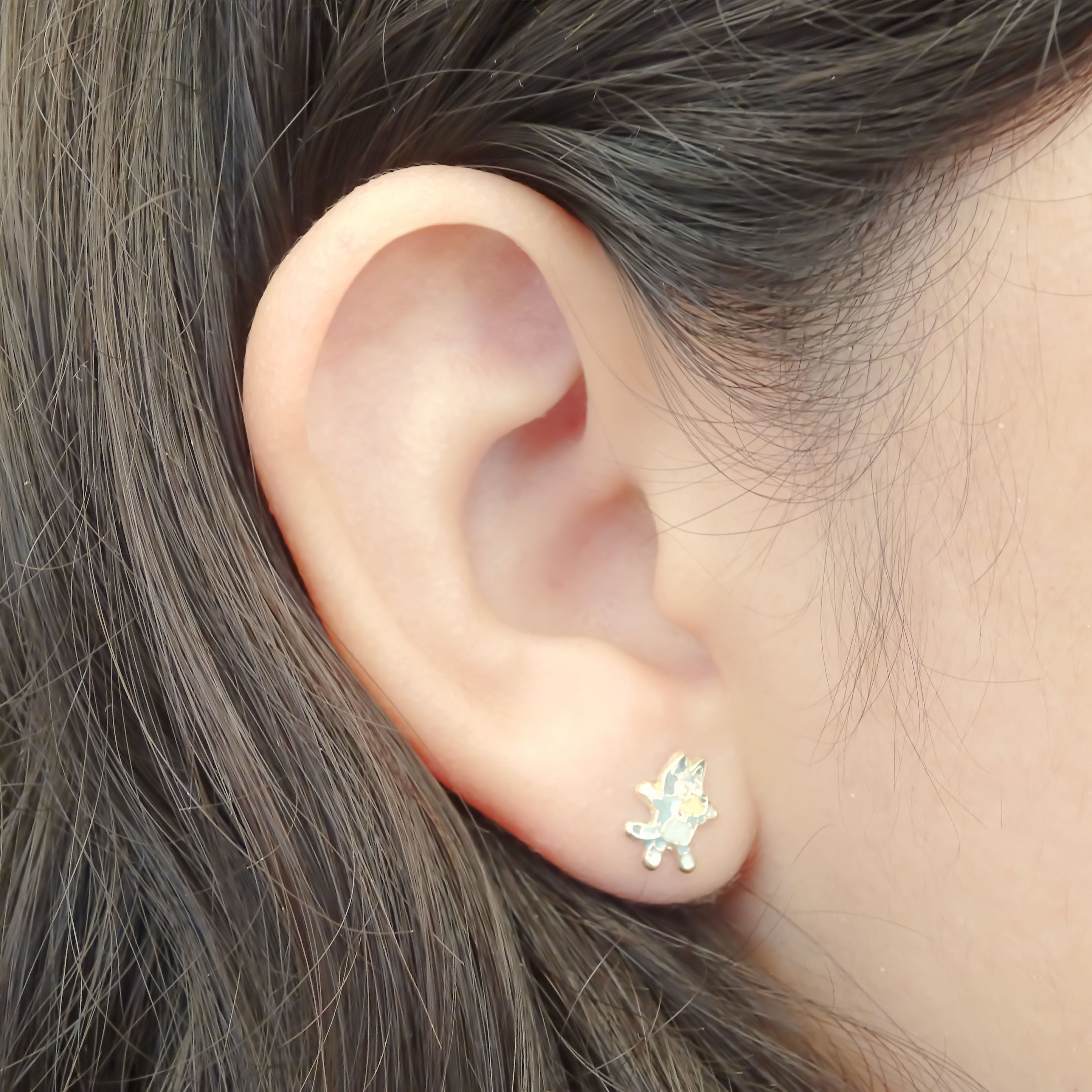 Amor Eterno - Broqueles Bluey / Aretes Oro 10k