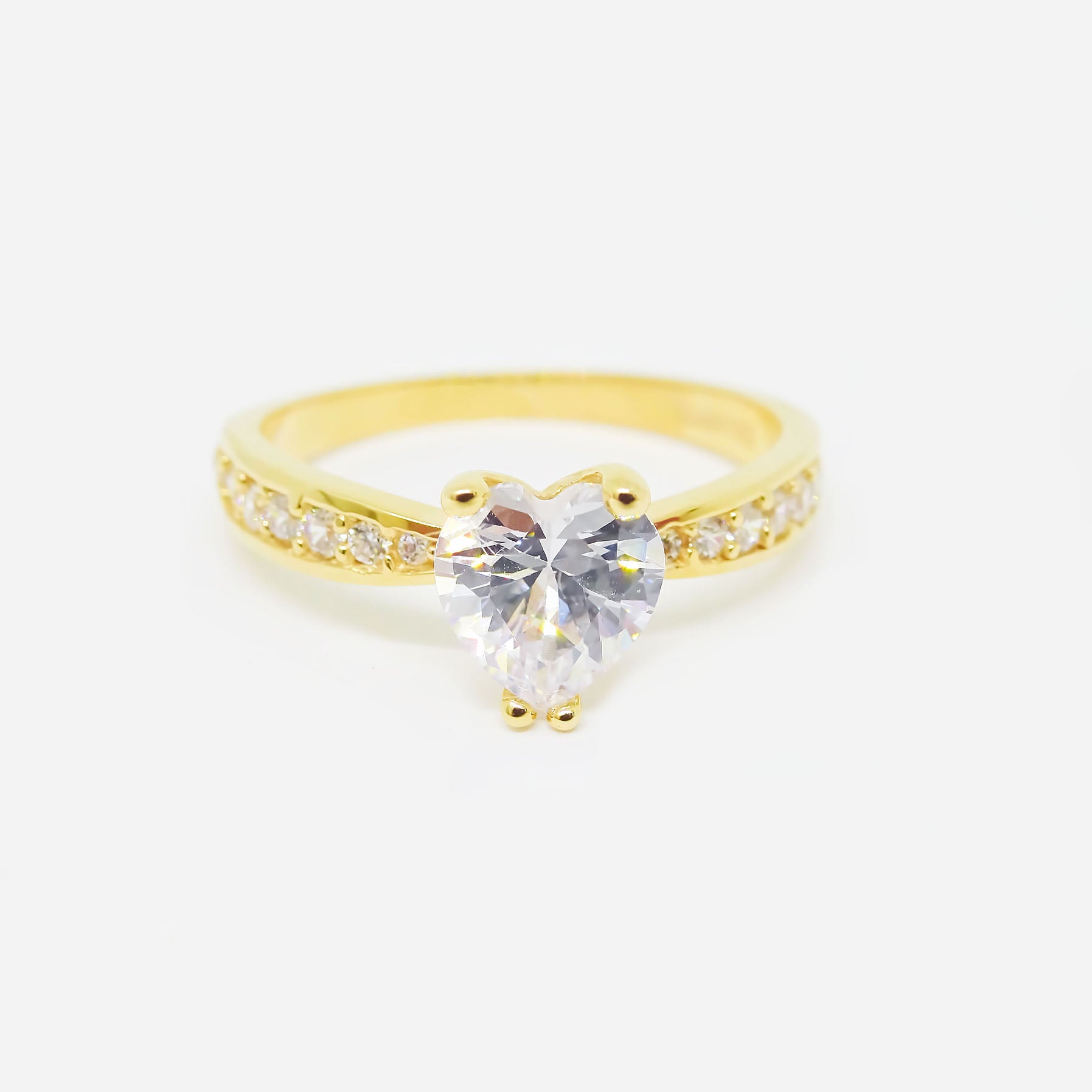 Amor Eterno - Anillo Corazón Amber / Oro 10k