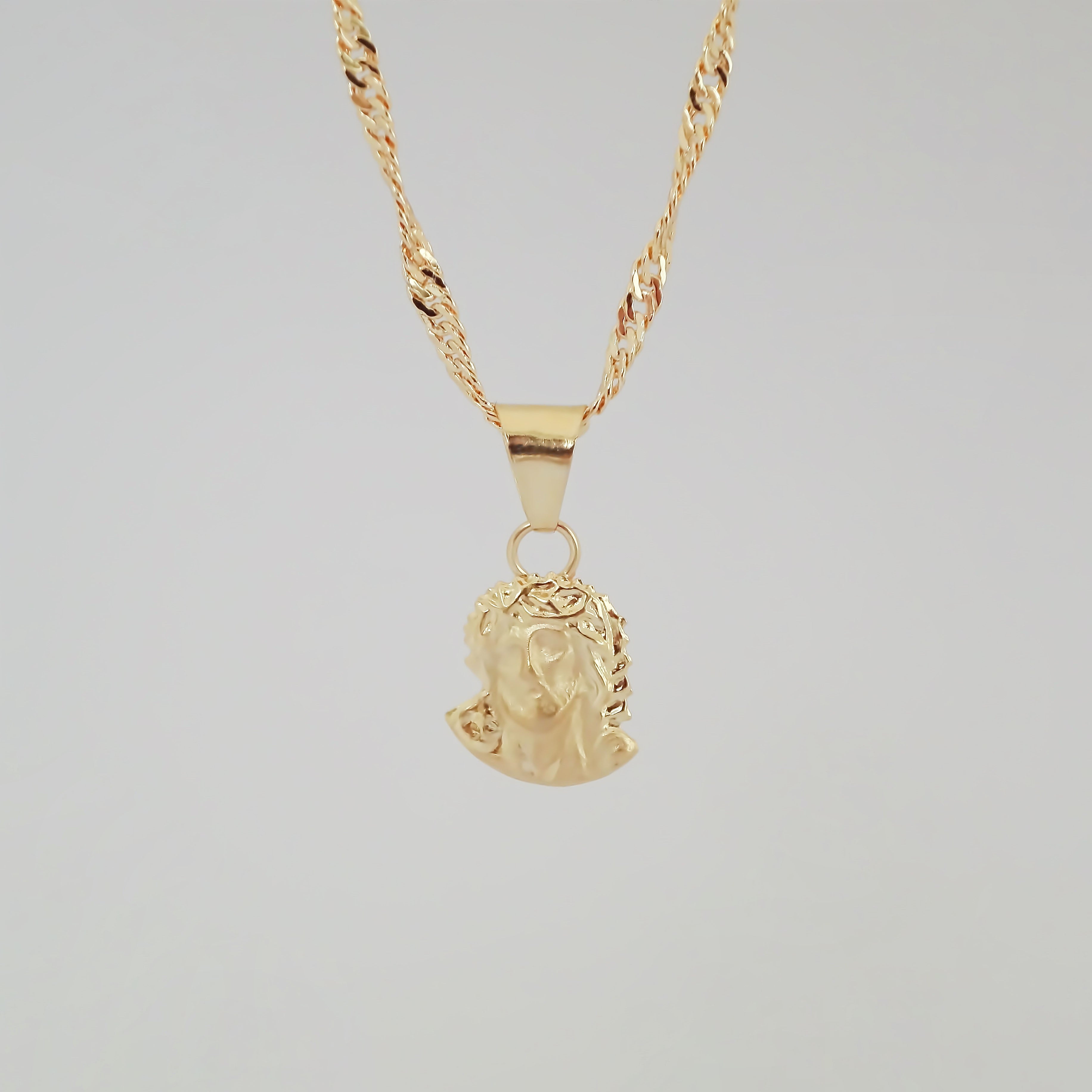 Amor Eterno - Dije Divino Rostro / Oro Sólido 10k