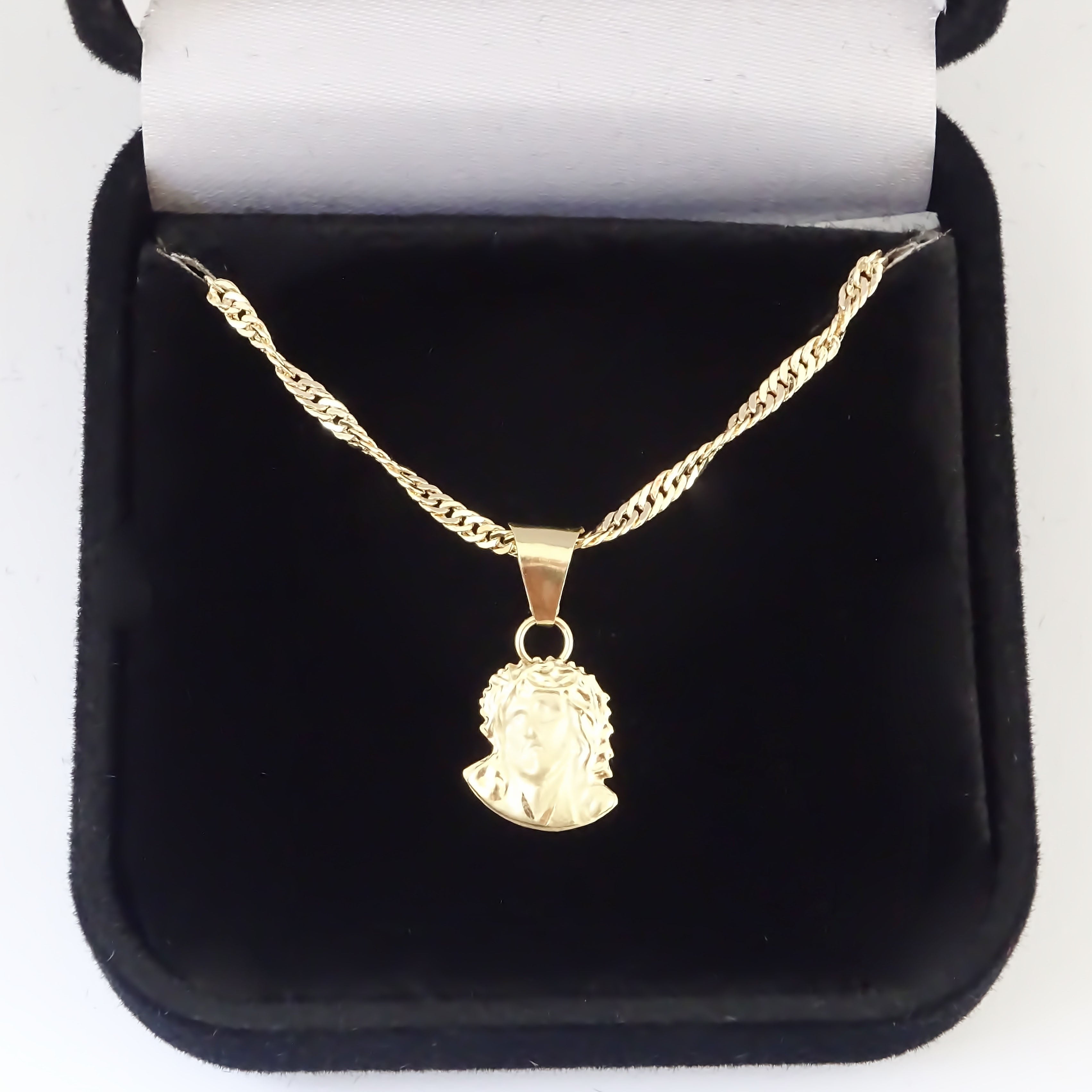 Amor Eterno - Dije Divino Rostro / Oro Sólido 10k