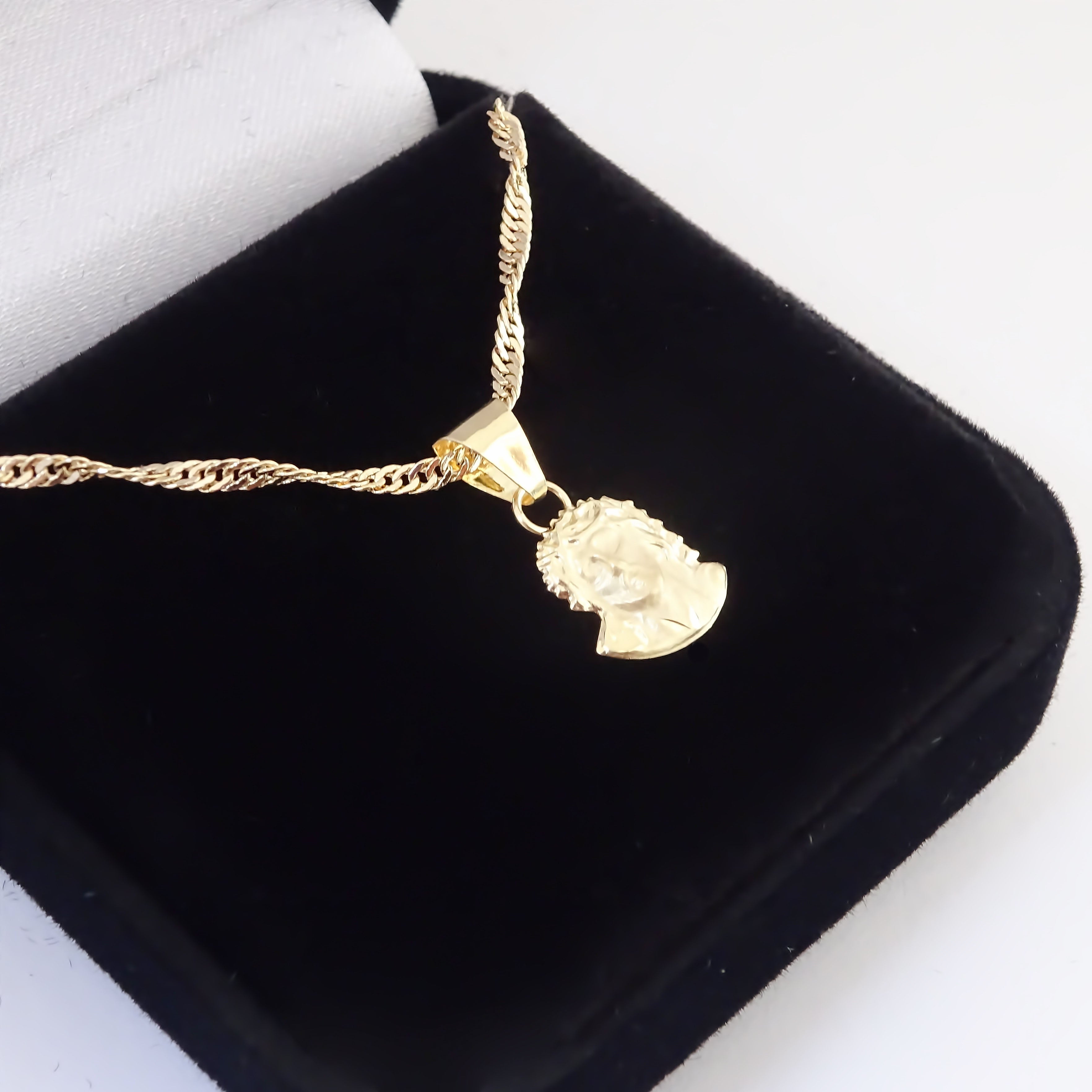 Amor Eterno - Dije Divino Rostro / Oro Sólido 10k
