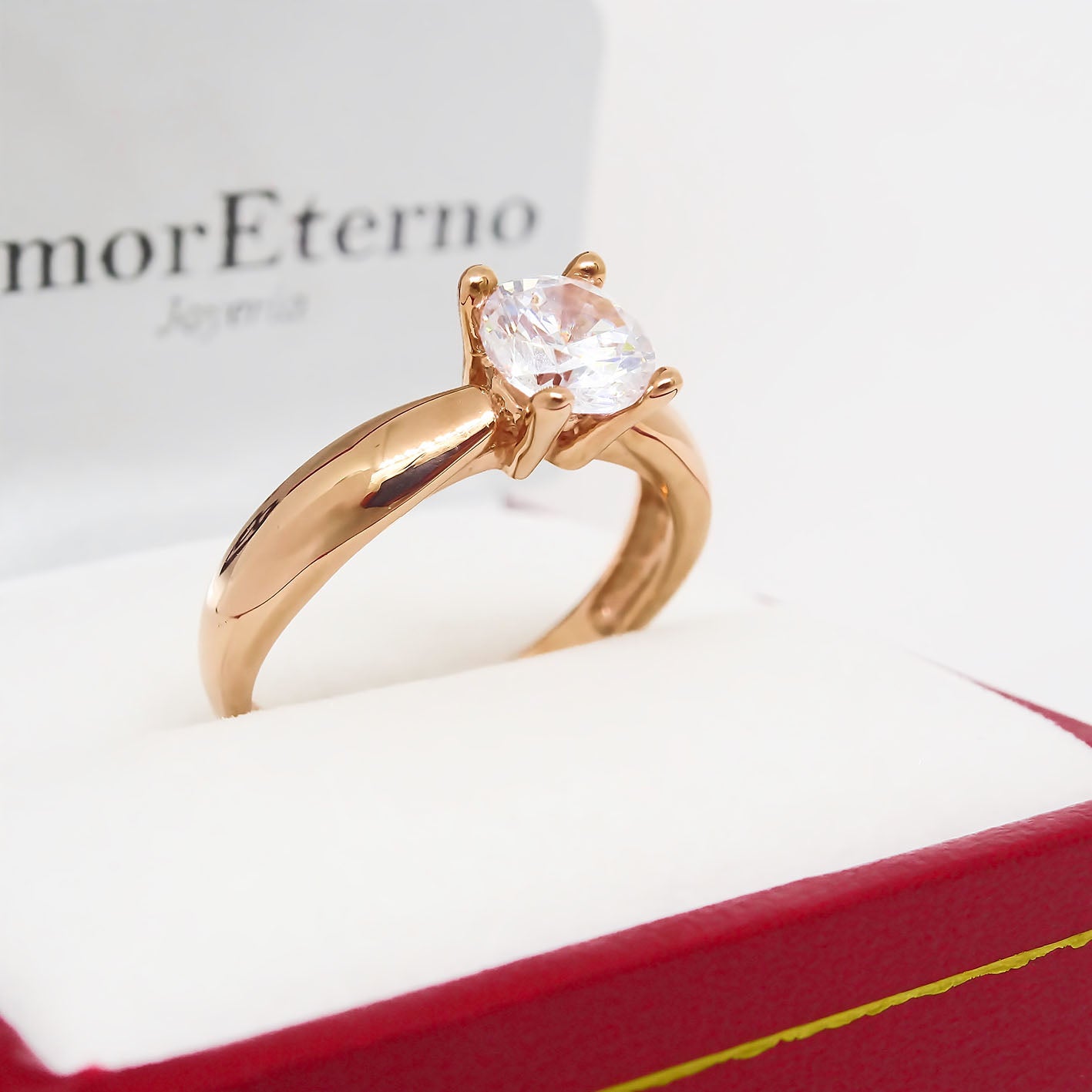 Amor Eterno - Anillo Lupin / Oro 10k Sólido / Rosa