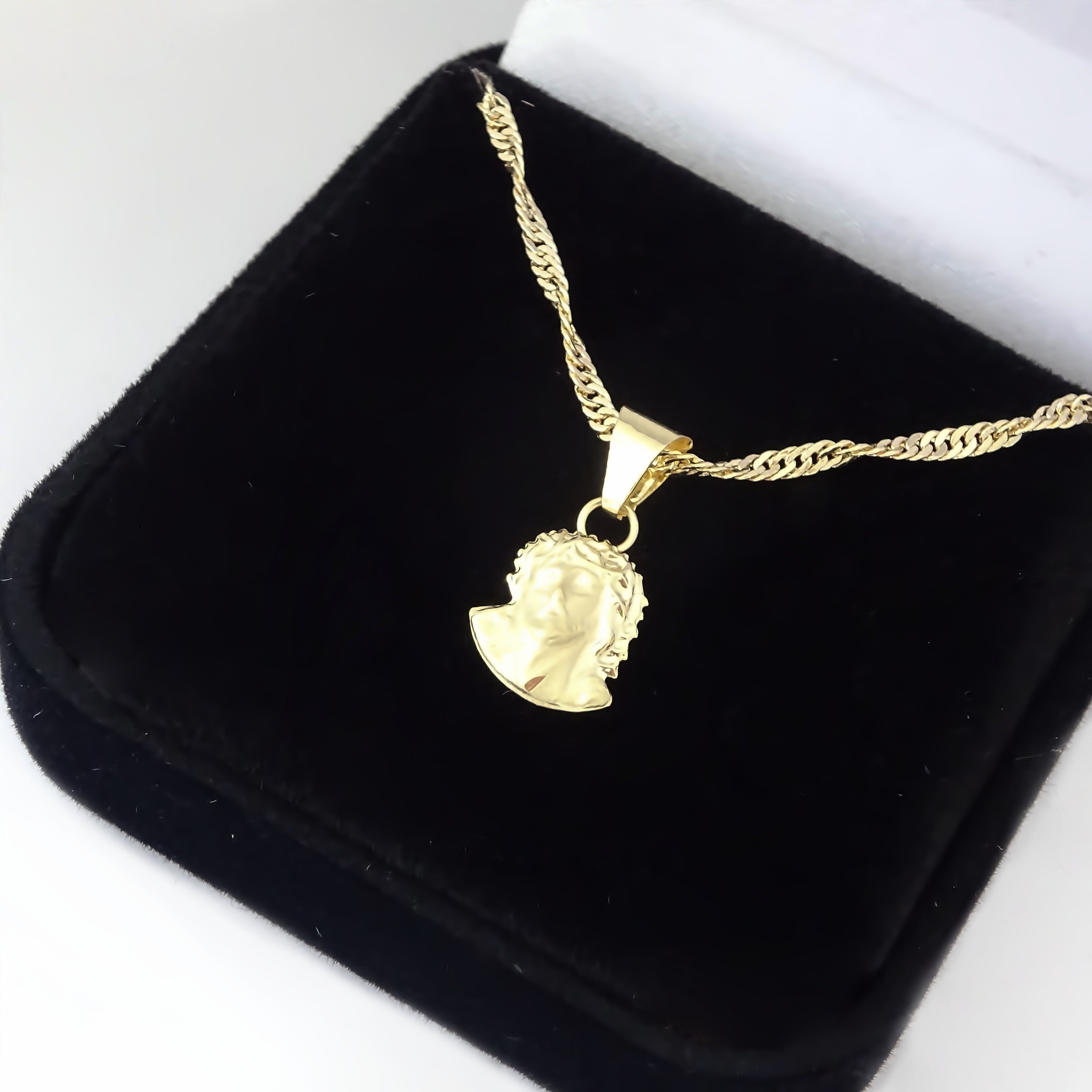 Amor Eterno - Dije Divino Rostro / Oro Sólido 10k
