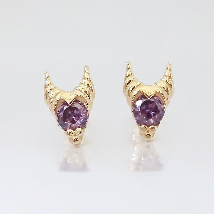 Amor Eterno - Broqueles Maléfica Disney Aretes / Oro 10k