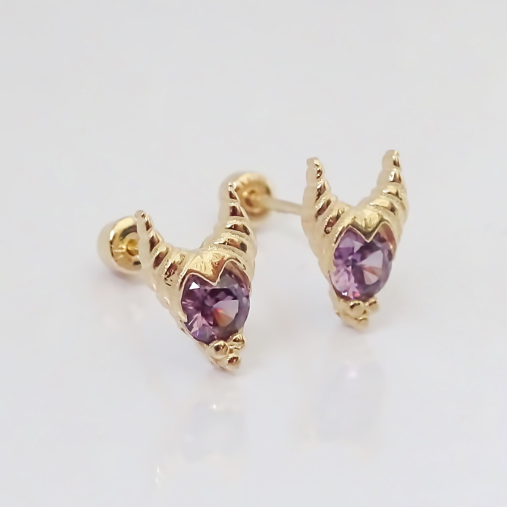 Amor Eterno - Broqueles Maléfica Disney Aretes / Oro 10k