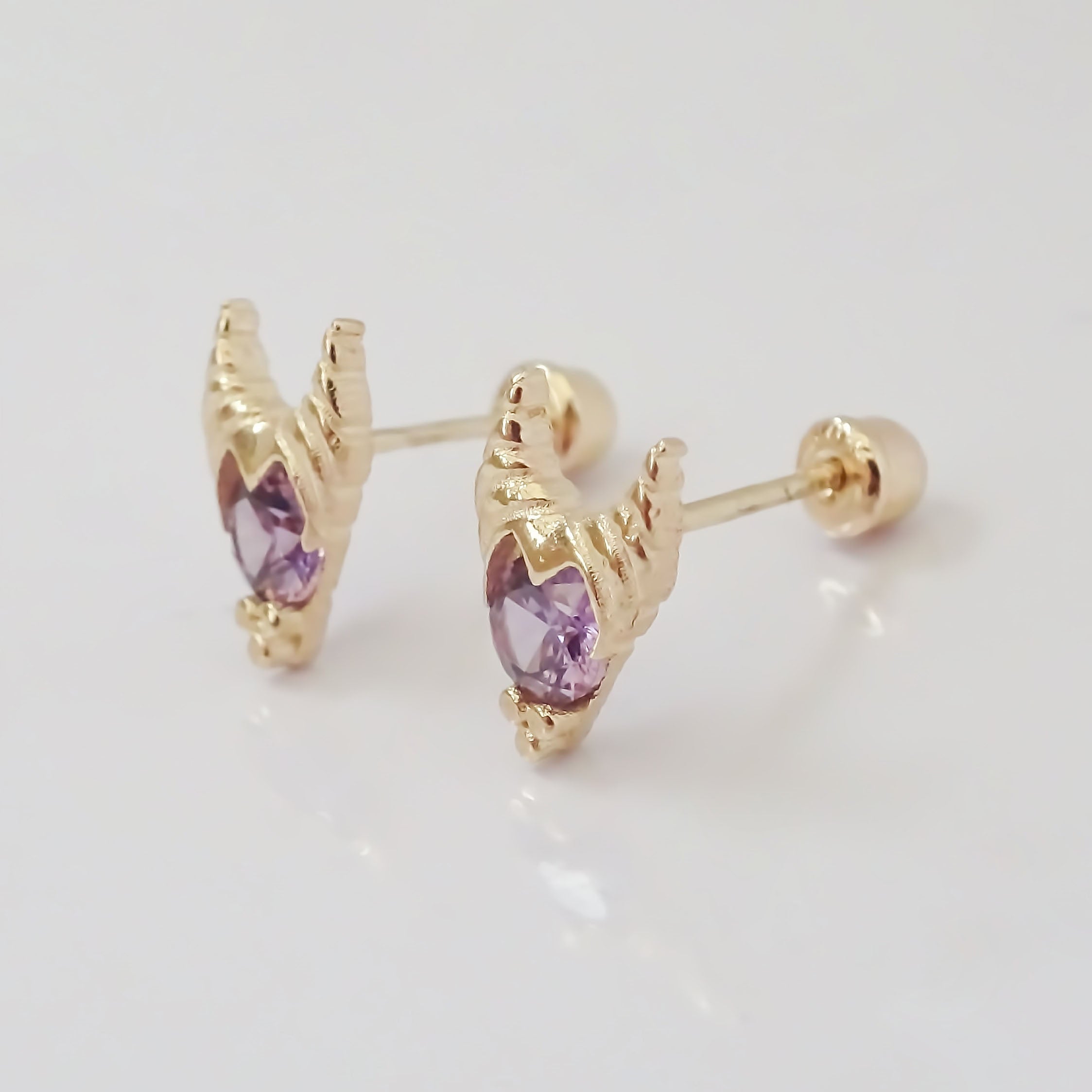 Amor Eterno - Broqueles Maléfica Disney Aretes / Oro 10k