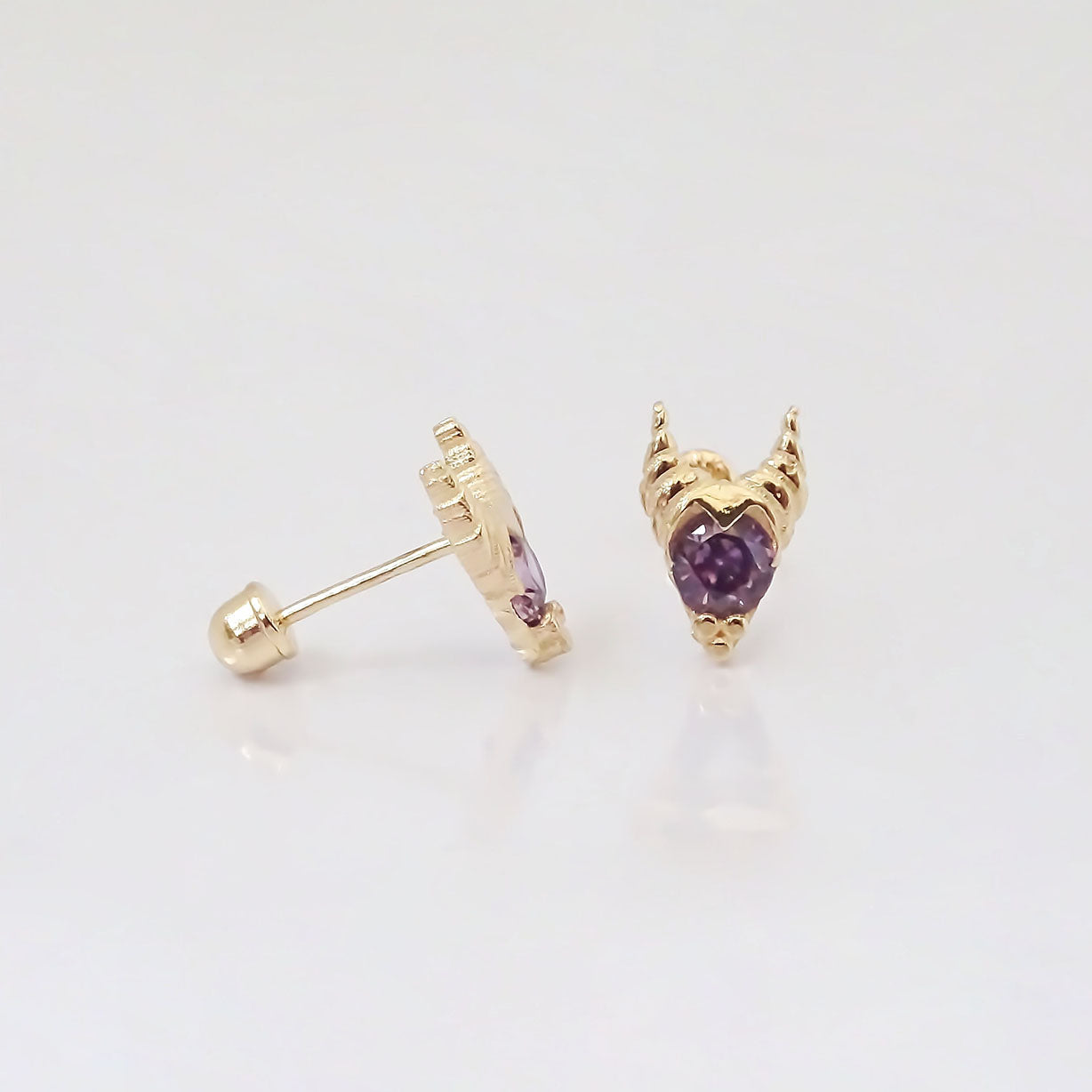 Amor Eterno - Broqueles Maléfica Disney Aretes / Oro 10k