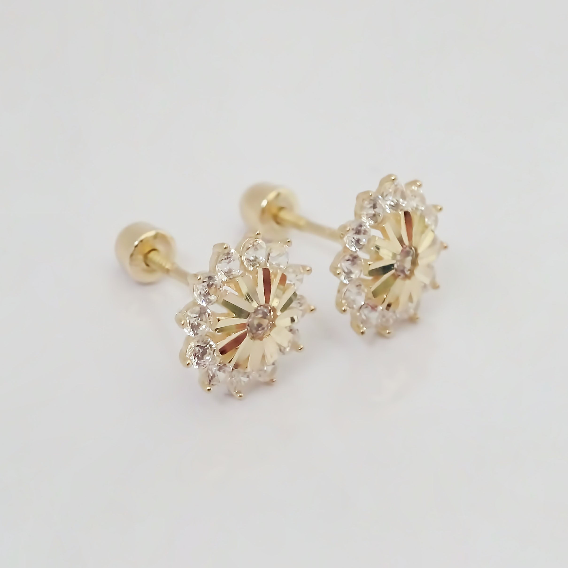 Amor Eterno - Broqueles Rosa Reina Aretes / Oro 10k