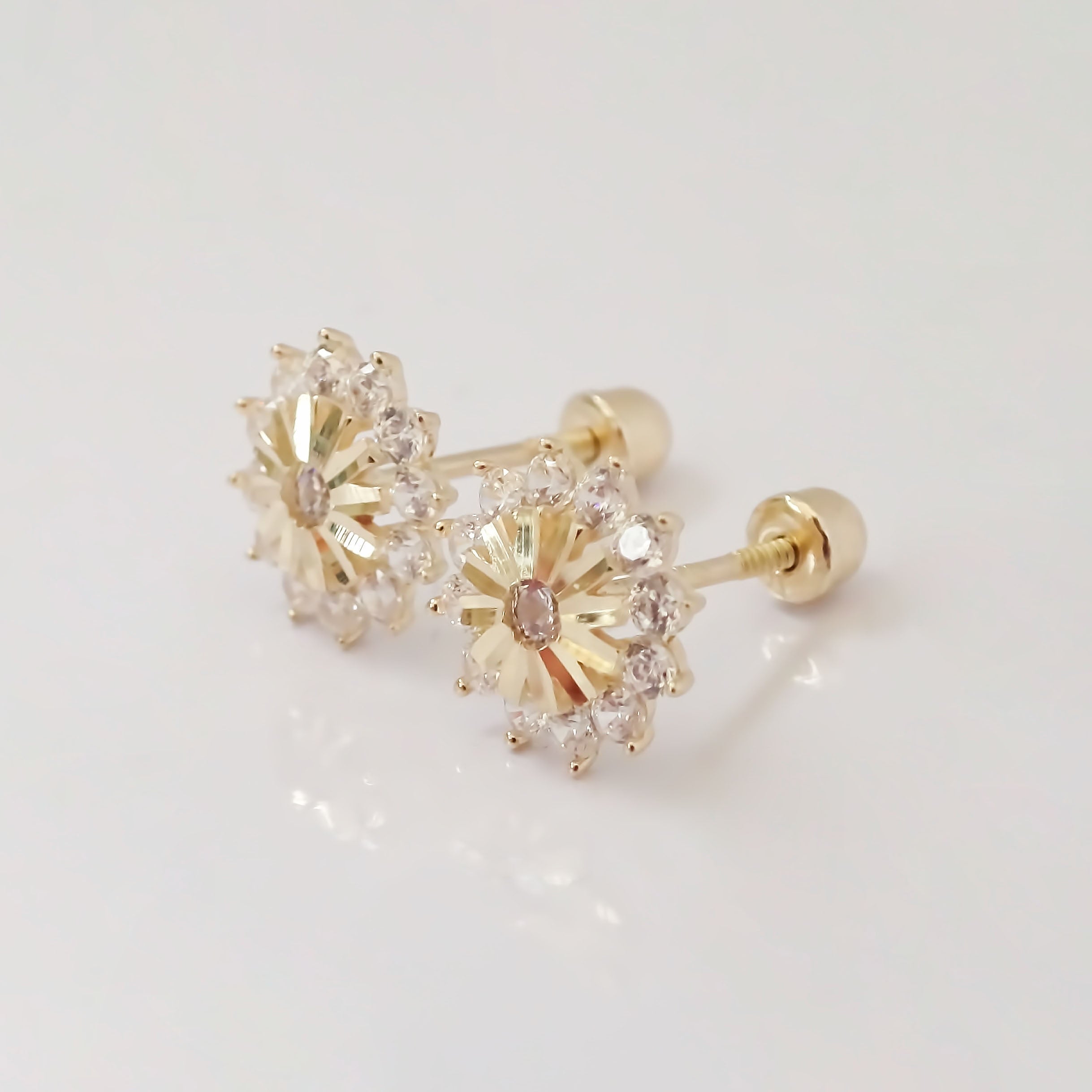 Amor Eterno - Broqueles Rosa Reina Aretes / Oro 10k