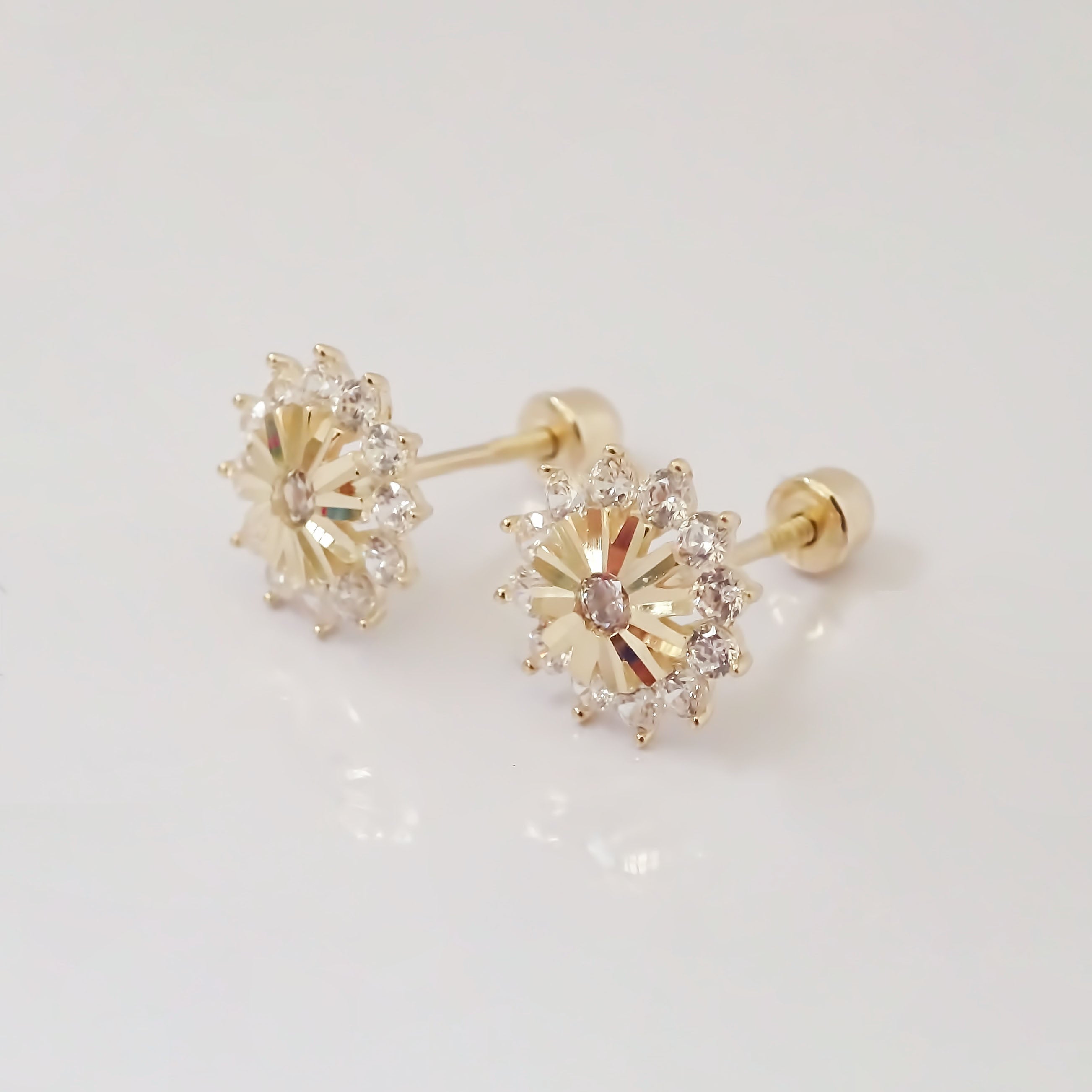 Amor Eterno - Broqueles Rosa Reina Aretes / Oro 10k