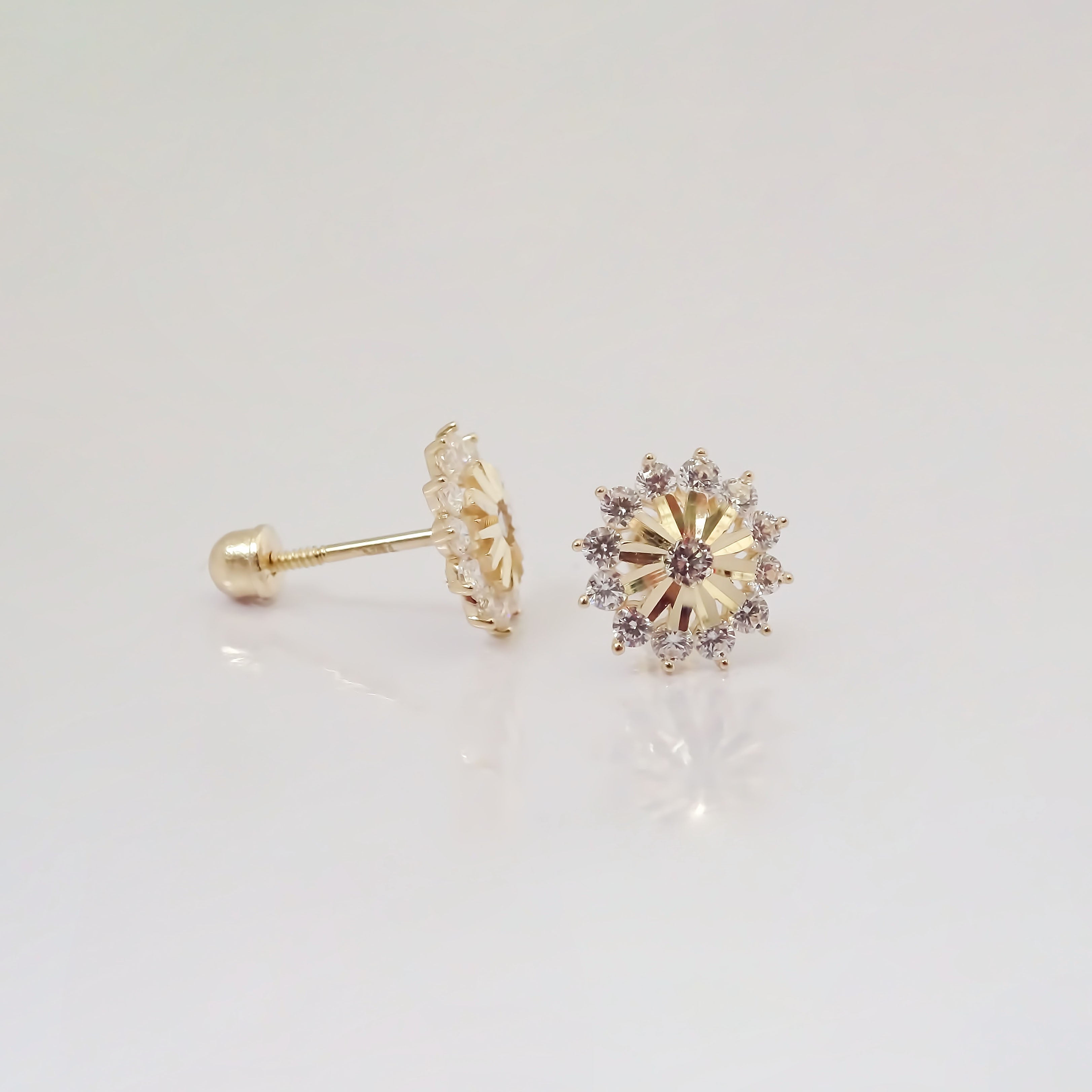 Amor Eterno - Broqueles Rosa Reina Aretes / Oro 10k