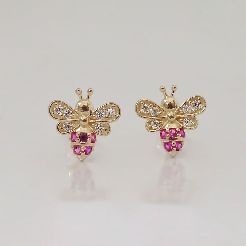 Amor Eterno - Broqueles Abeja Premium / Oro 10k