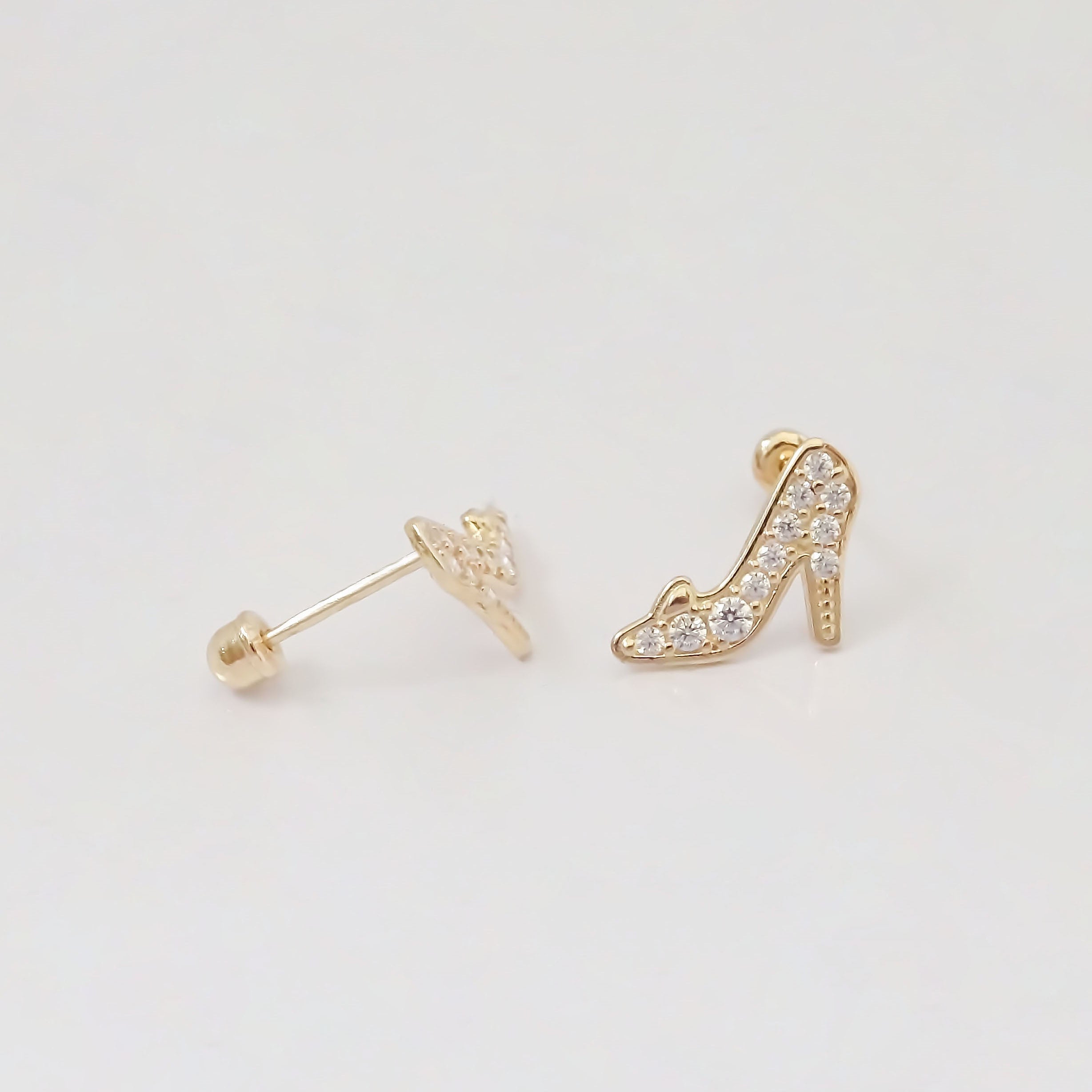 Amor Eterno - Broqueles Zapatilla Cenicienta Disney /oro 10k