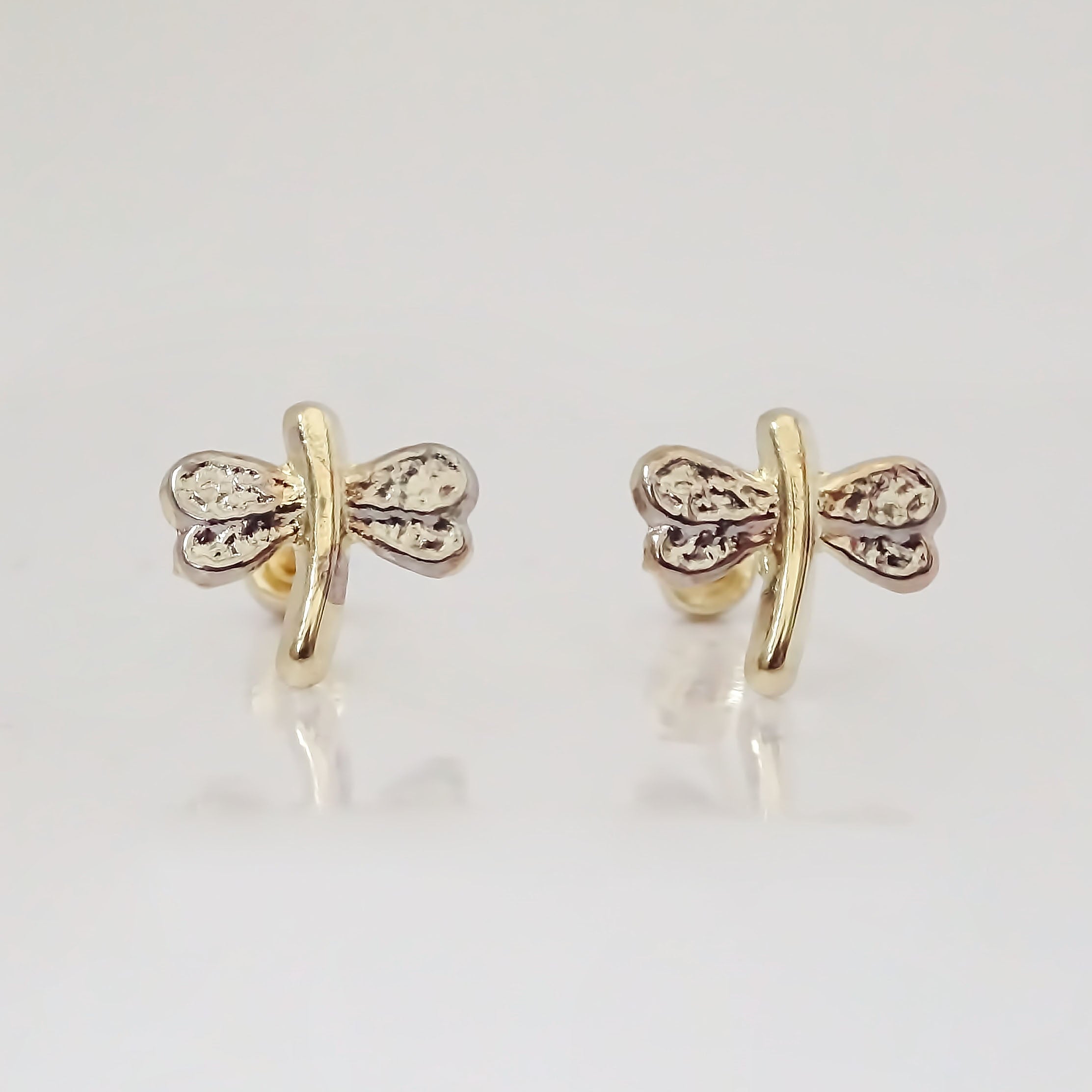 Amor Eterno - Broqueles Libélula Aretes / Oro 10k