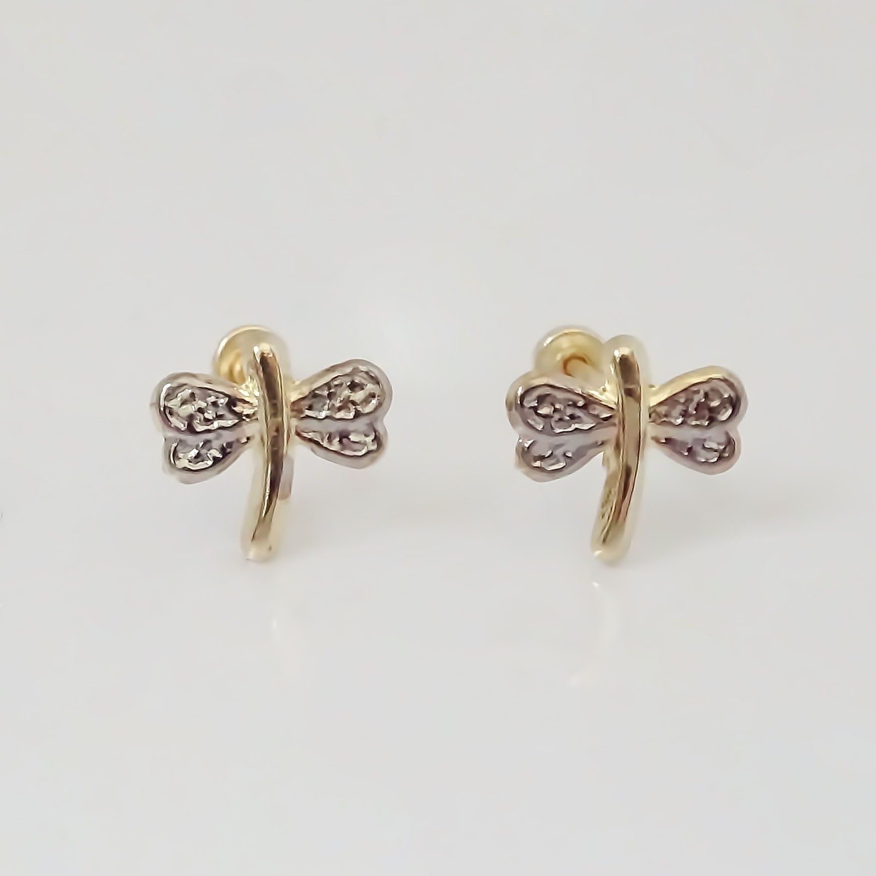 Amor Eterno - Broqueles Libélula Aretes / Oro 10k