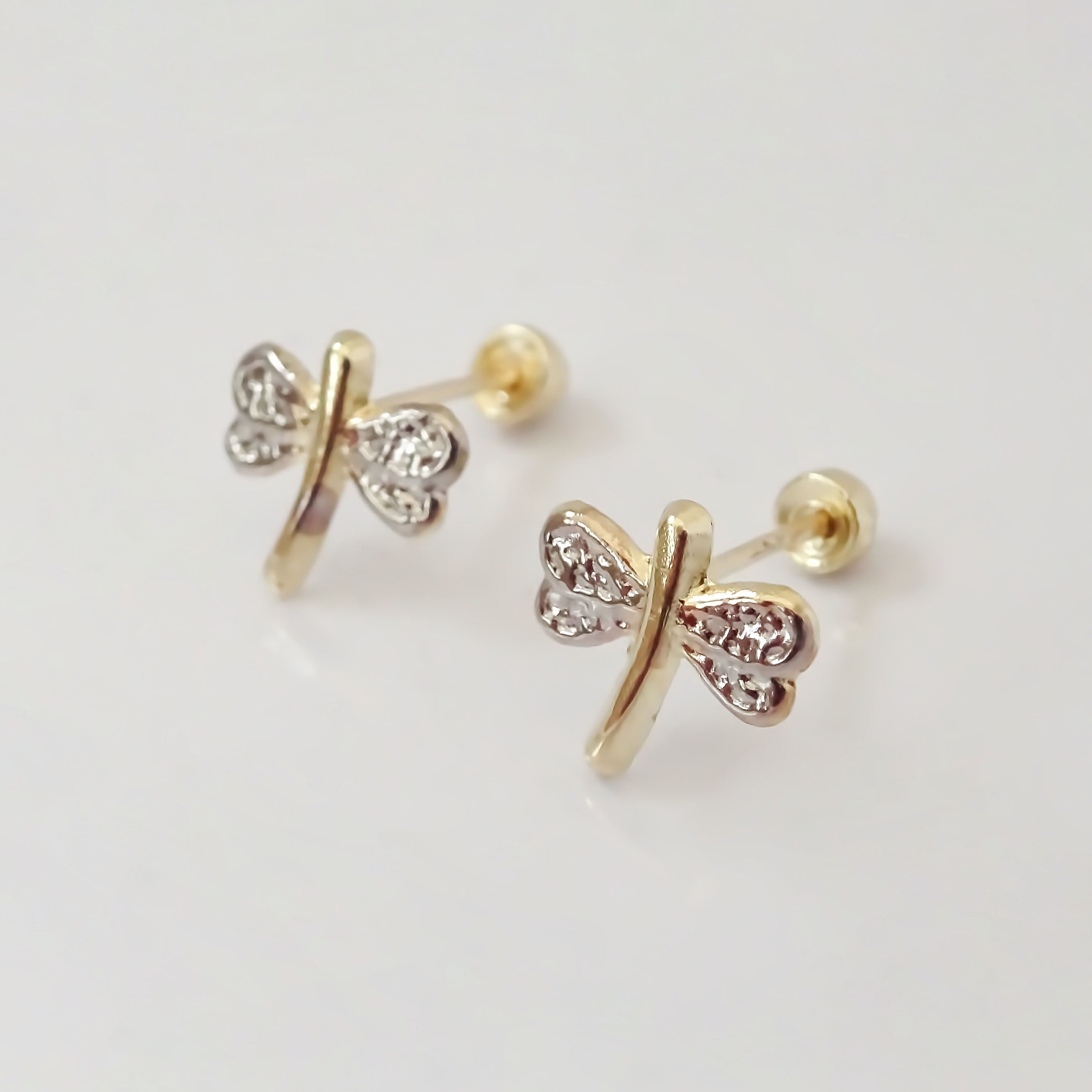 Amor Eterno - Broqueles Libélula Aretes / Oro 10k